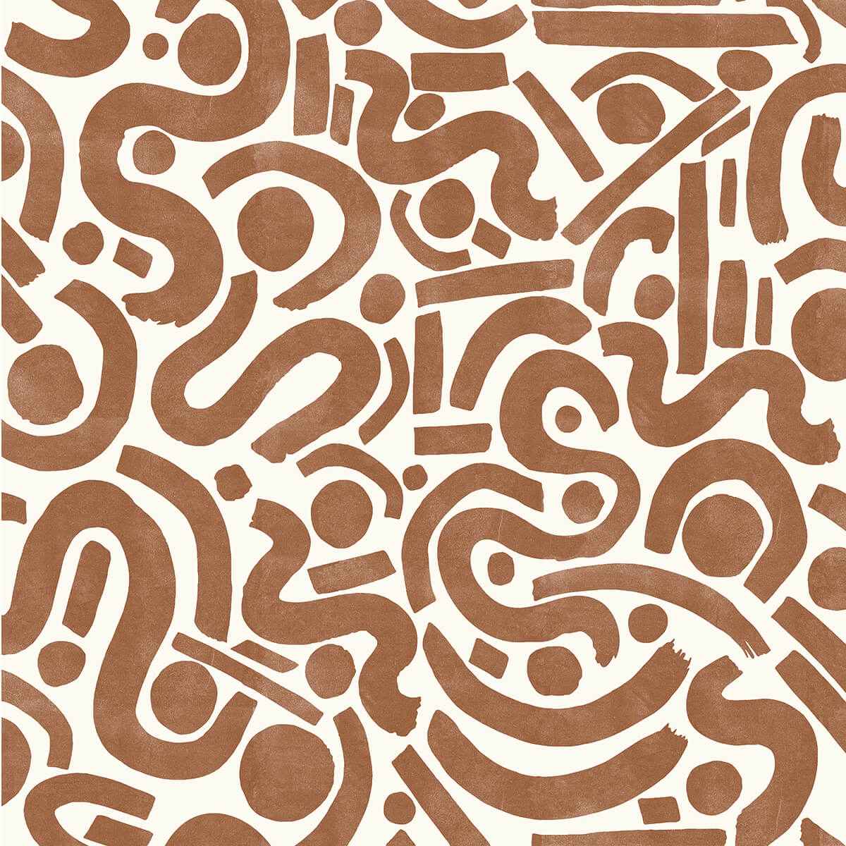 Terracotta Edie Geometric Peel and Stick Wallpaper - York Wallcoverings - NUS4635 - York Wallcoverings Wallpaper