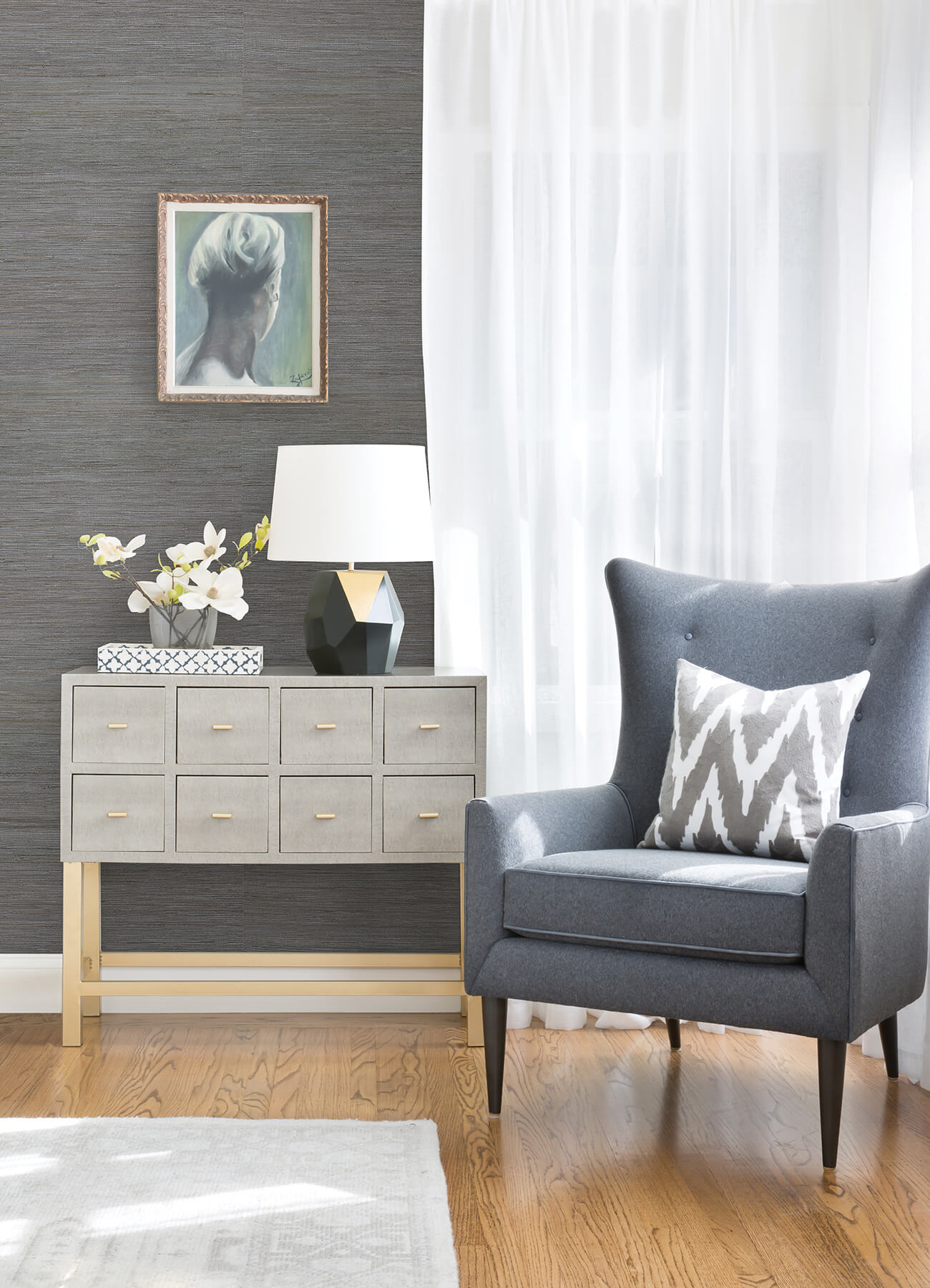shandong-slate-grasscloth-wallpaper-york-wallcoverings-2923-80085 - York Wallcoverings Wallpaper