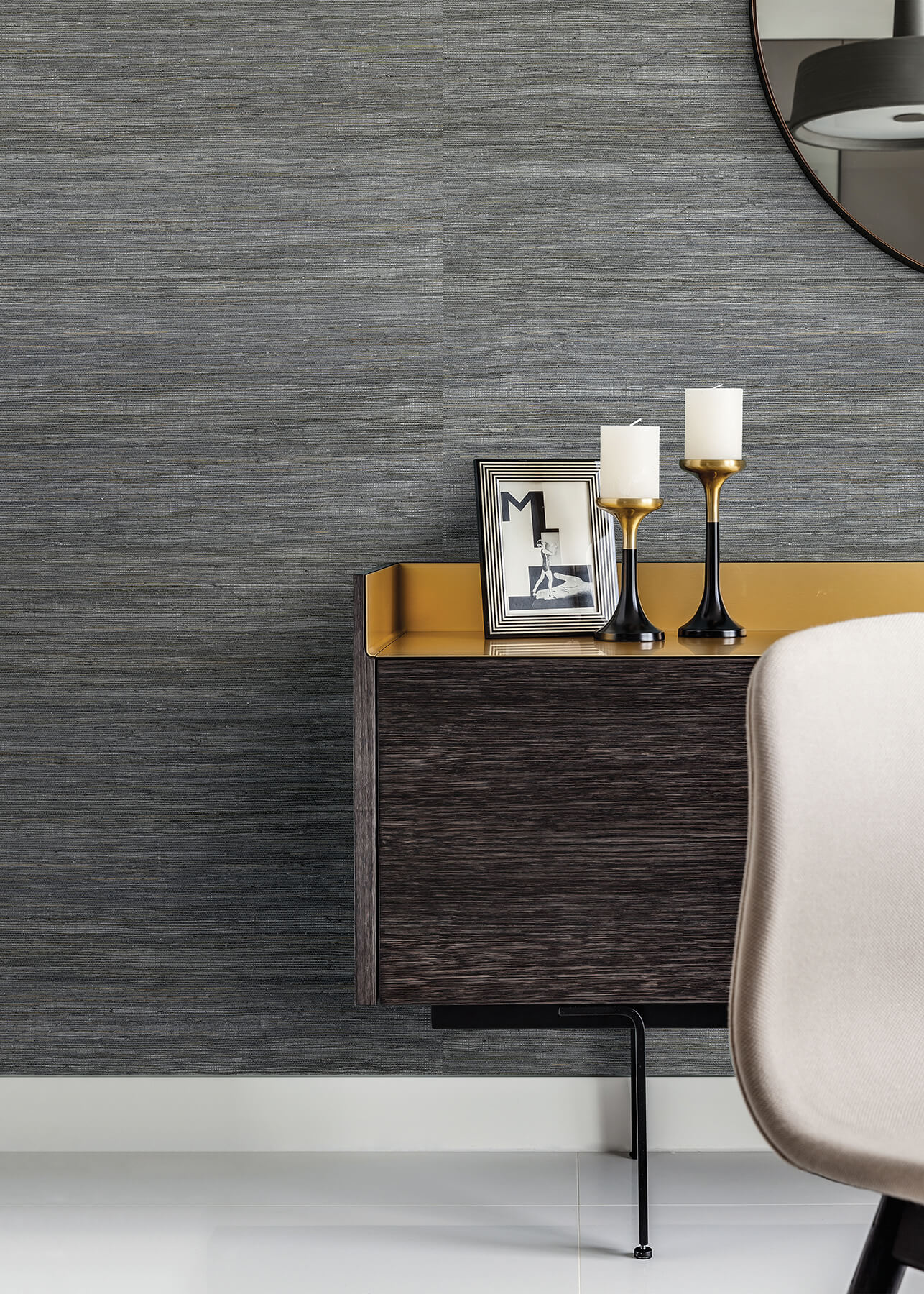 shandong-slate-grasscloth-wallpaper-york-wallcoverings-2923-80085 - York Wallcoverings Wallpaper
