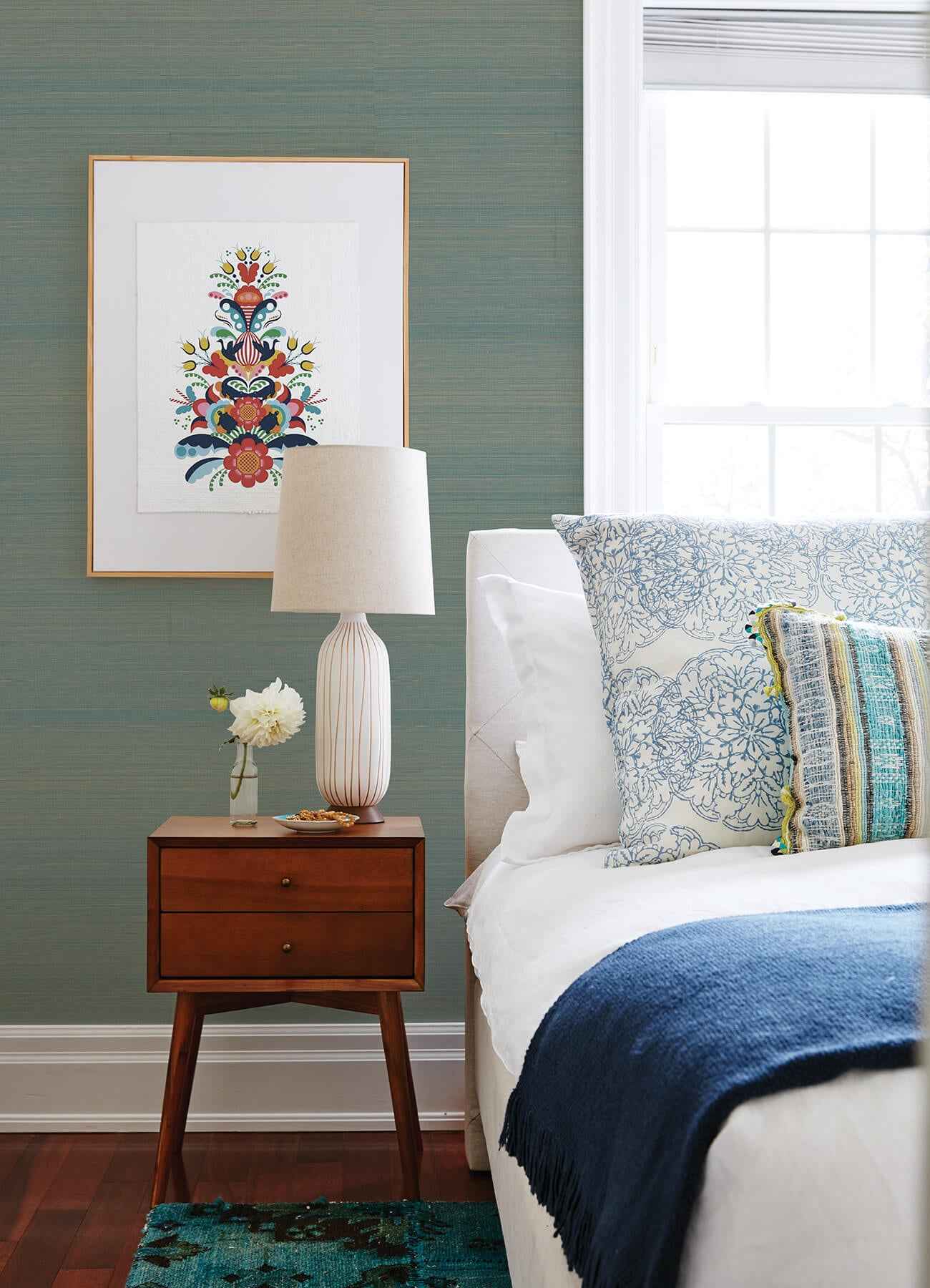 Mai Turquoise Grasscloth Wallpaper - York Wallcoverings - 2923-86101 - York Wallcoverings Wallpaper