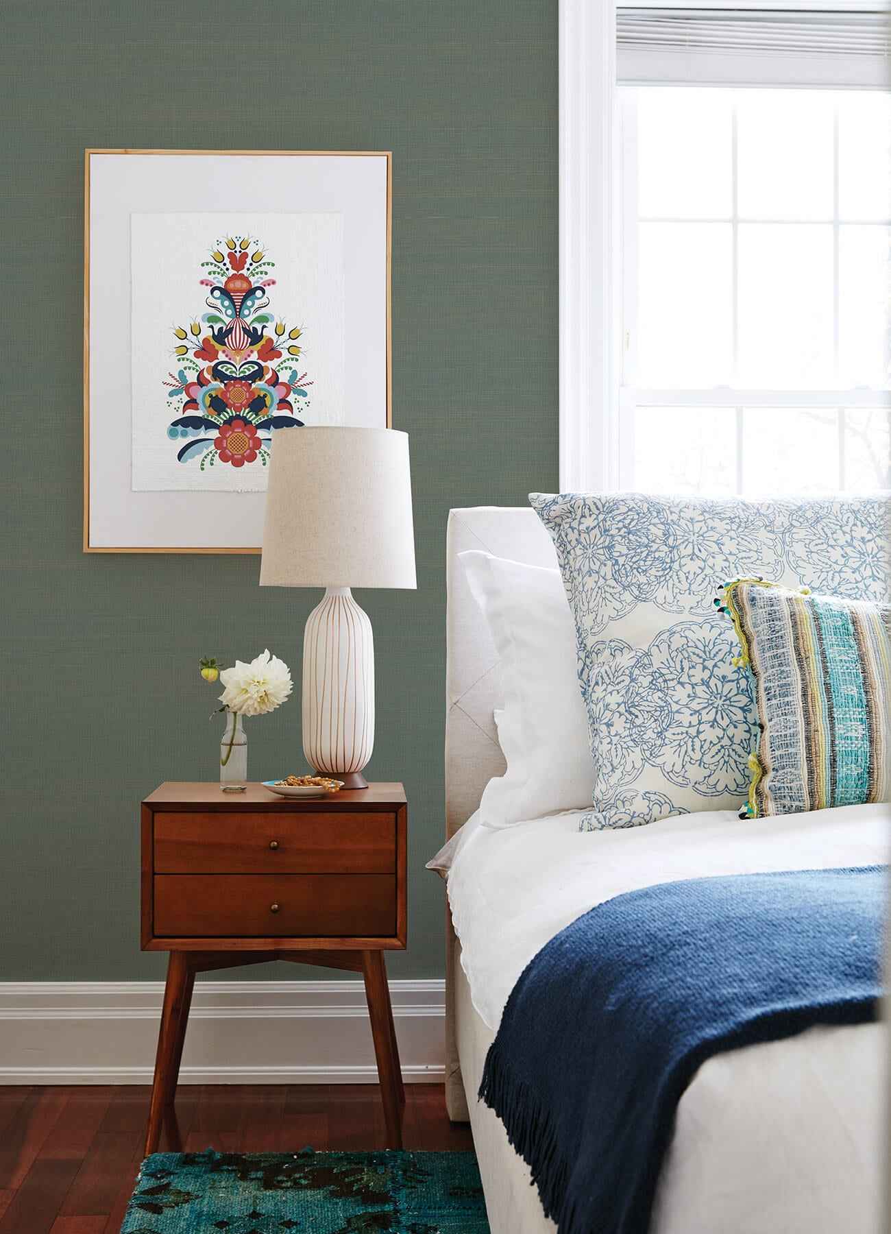 Mai Teal Grasscloth Wallpaper - York Wallcoverings - 2923-86102 - York Wallcoverings Wallpaper