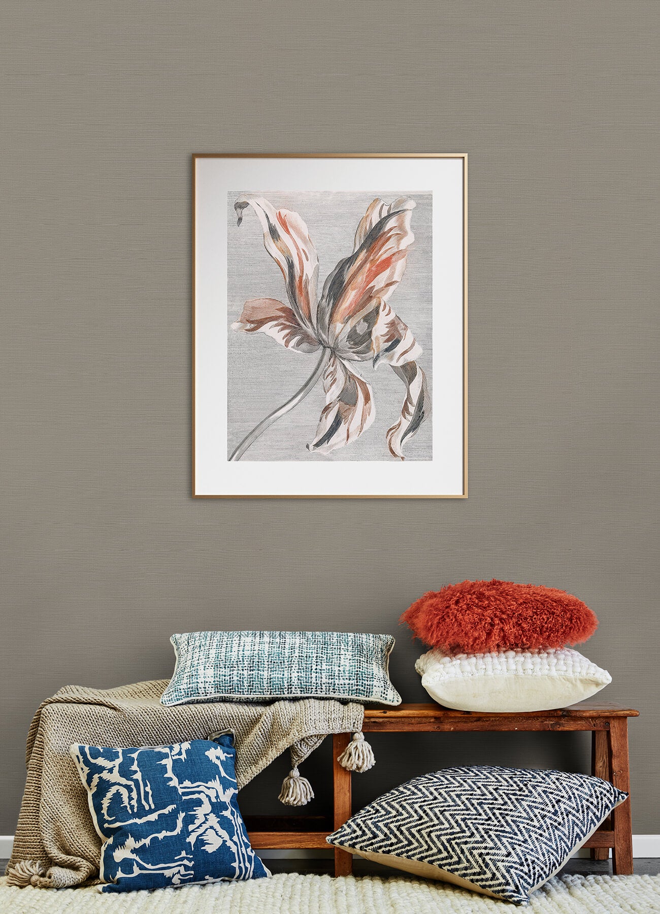 caihon-silver-sisal-grasscloth-wallpaper-york-wallcoverings-2923-86116 - York Wallcoverings Wallpaper