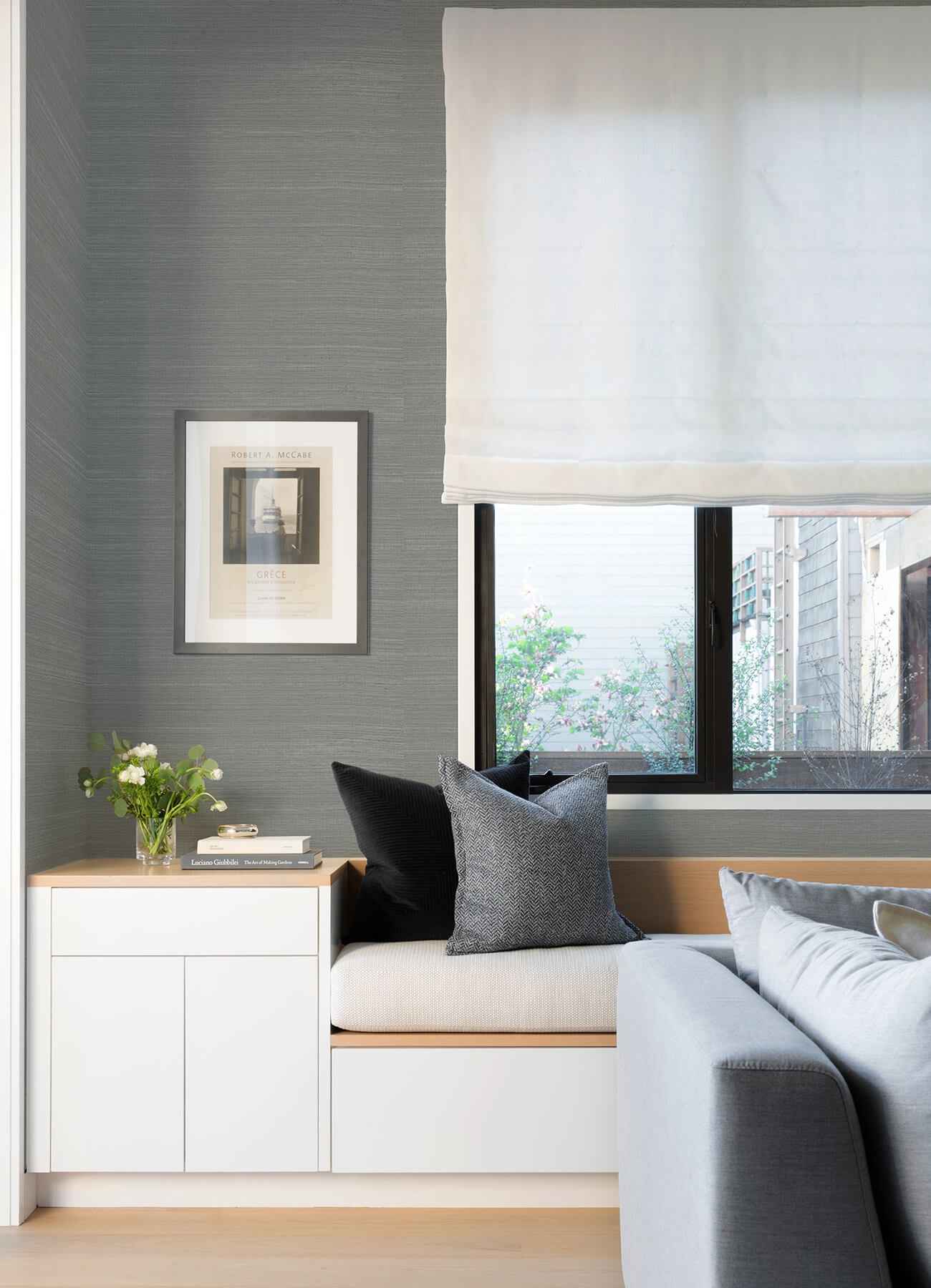 Sakiya Slate Grasscloth Wallpaper - York Wallcoverings - 2923-86138 - York Wallcoverings Wallpaper