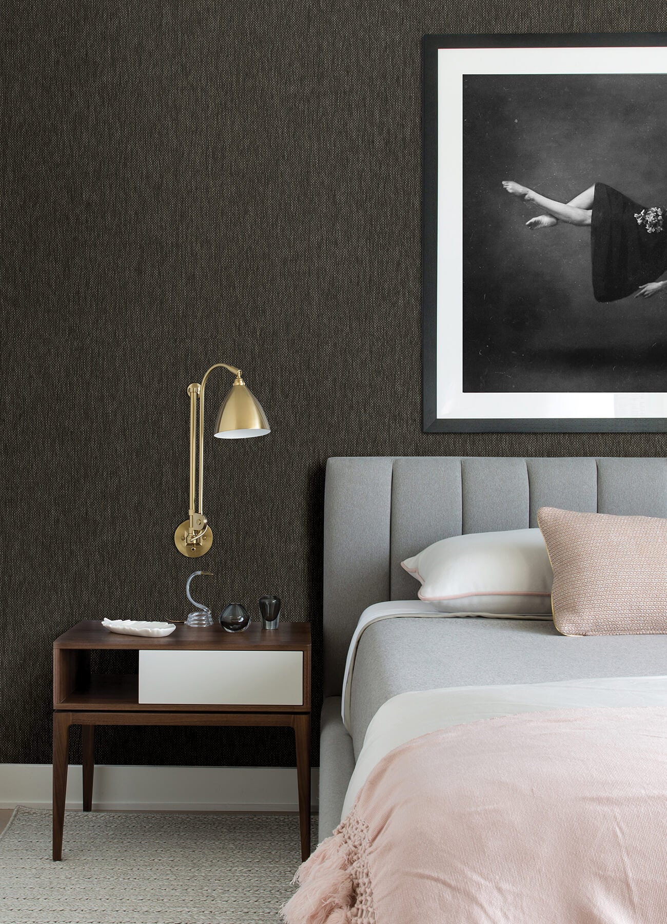 jia-charcoal-paper-weave-wallpaper-york-wallcoverings-2923-86141 - York Wallcoverings Wallpaper