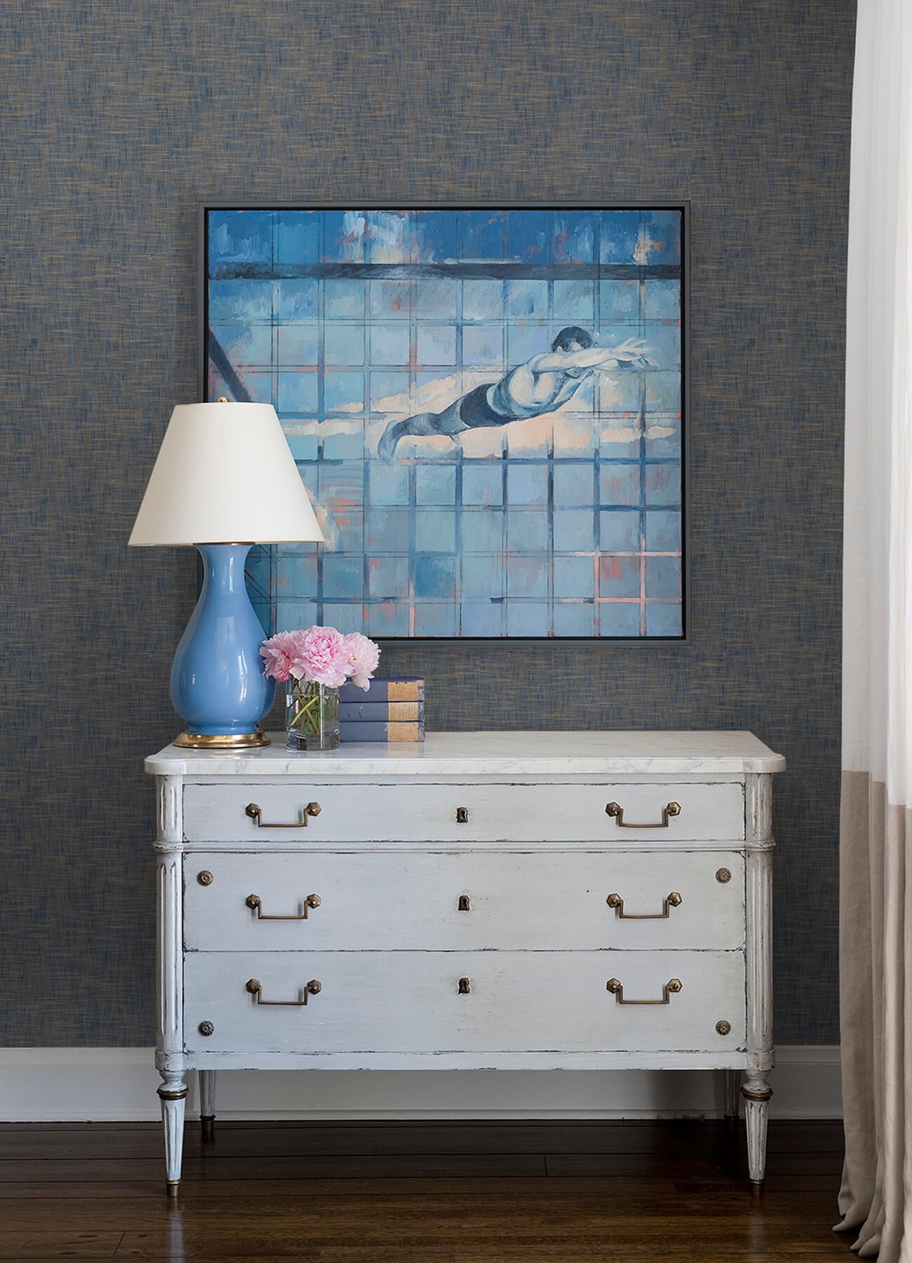 genji-blue-woven-wallpaper-york-wallcoverings-2923-88027 - York Wallcoverings Wallpaper