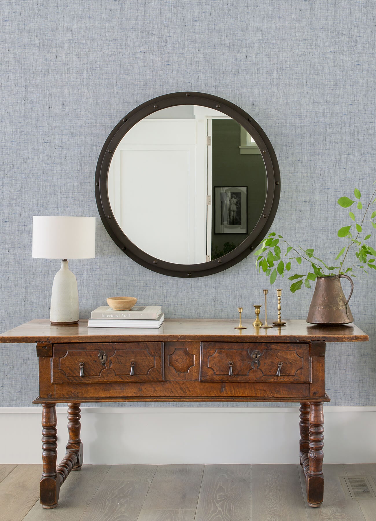 lihua-blue-string-wallpaper-york-wallcoverings-2923-88040 - York Wallcoverings Wallpaper