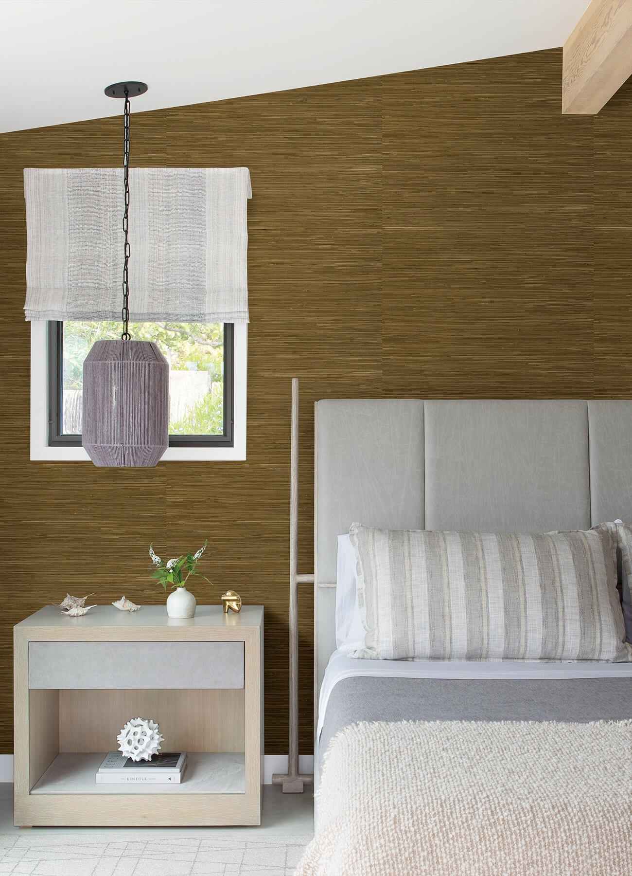 Zhilan Brown Grasscloth Wallpaper - York Wallcoverings - 2923-88046 - York Wallcoverings Wallpaper