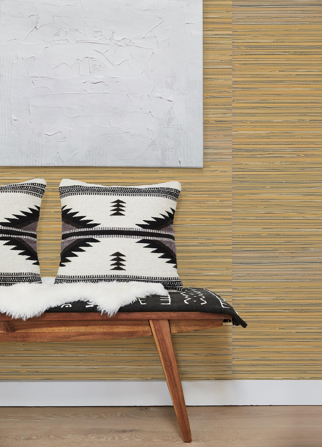 ushi-black-grasscloth-wallpaper-york-wallcoverings-2923-88048 - York Wallcoverings Wallpaper