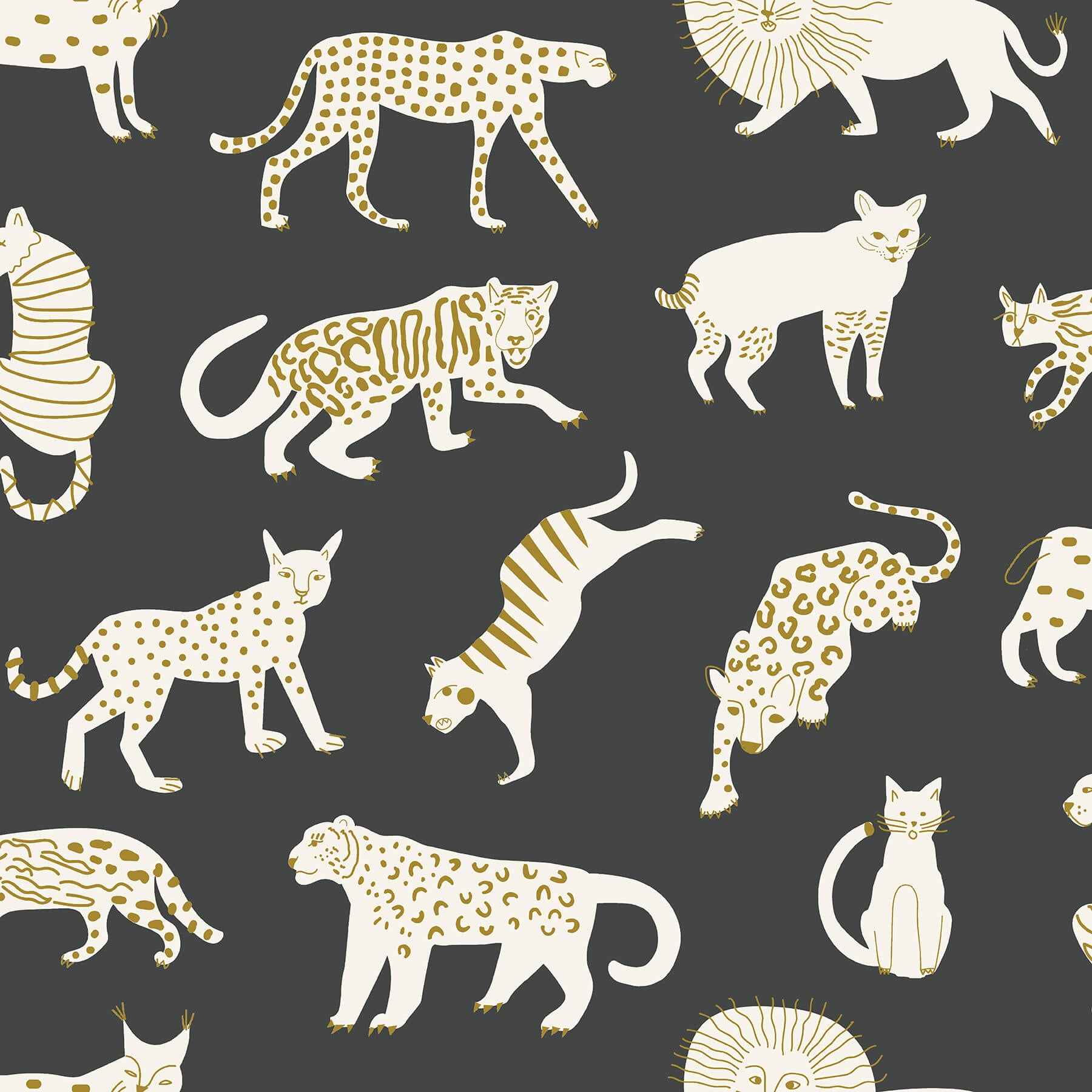 Black Kitty Kitty Novelty Peel and Stick Wallpaper - York Wallcoverings - LDS4582