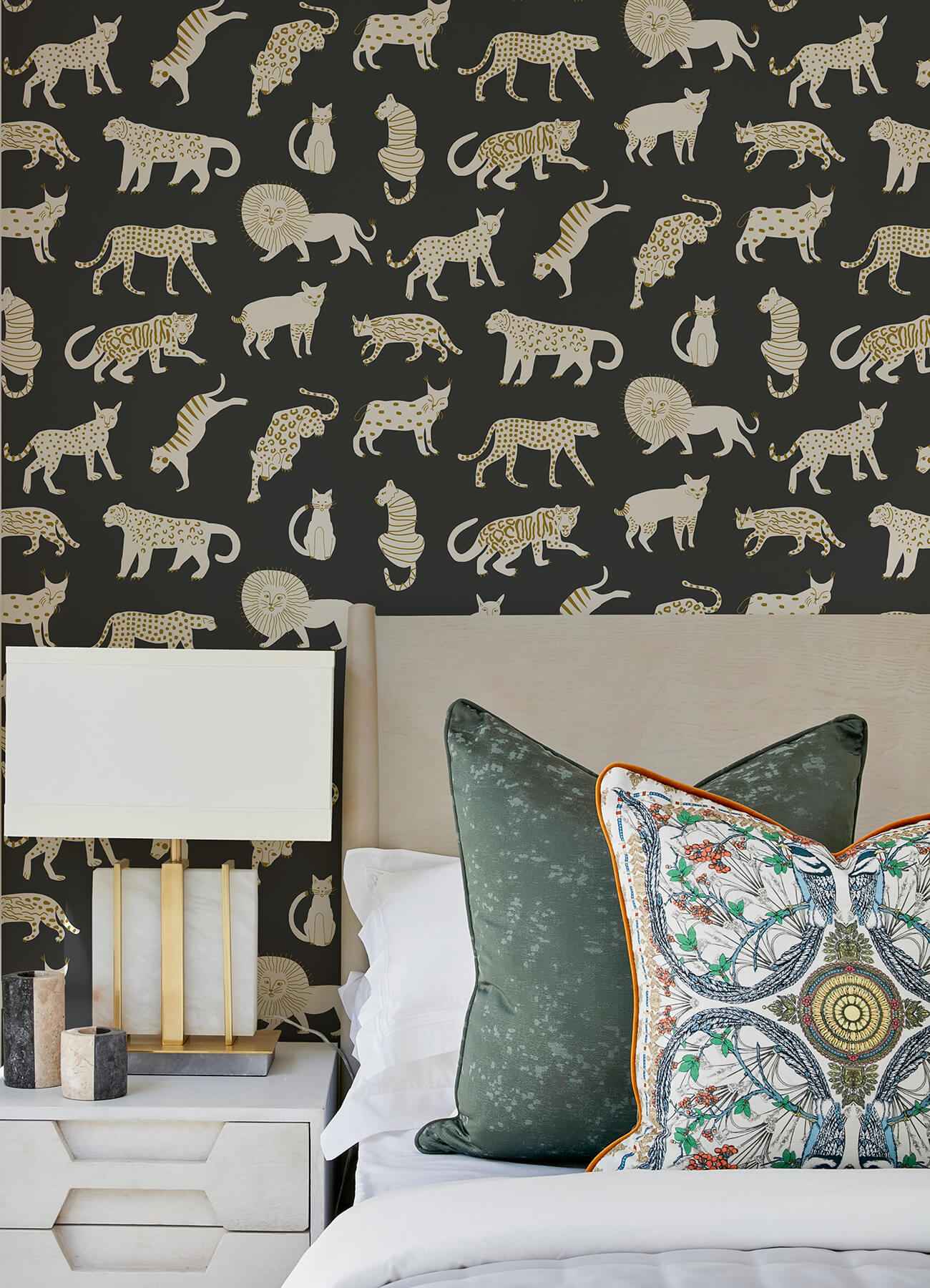 Black Kitty Kitty Novelty Peel and Stick Wallpaper - York Wallcoverings - LDS4582 - York Wallcoverings Wallpaper