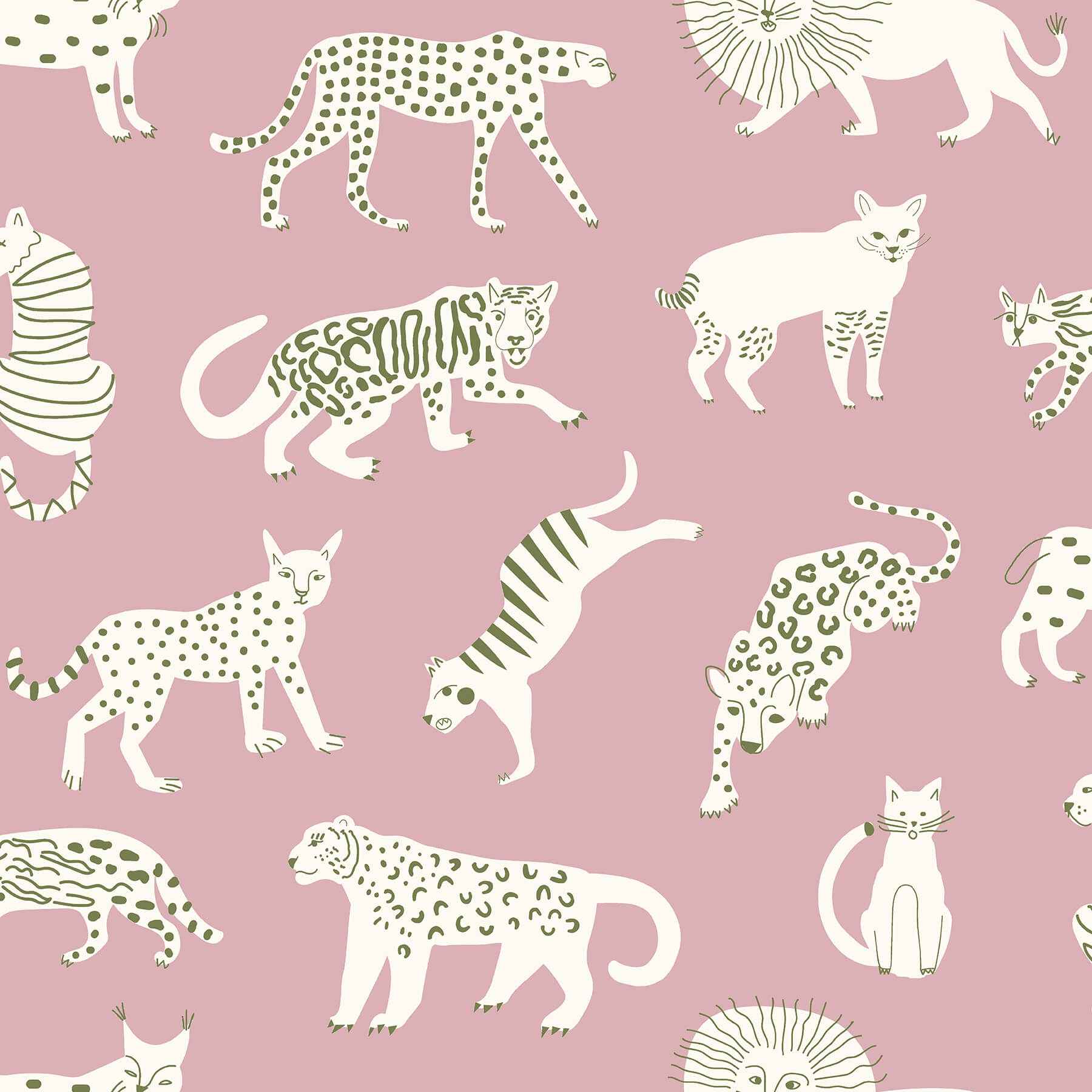 Pink Kitty Kitty Peel & Stick Wallpaper - York Wallcoverings - LDS4583 - York Wallcoverings Wallpaper