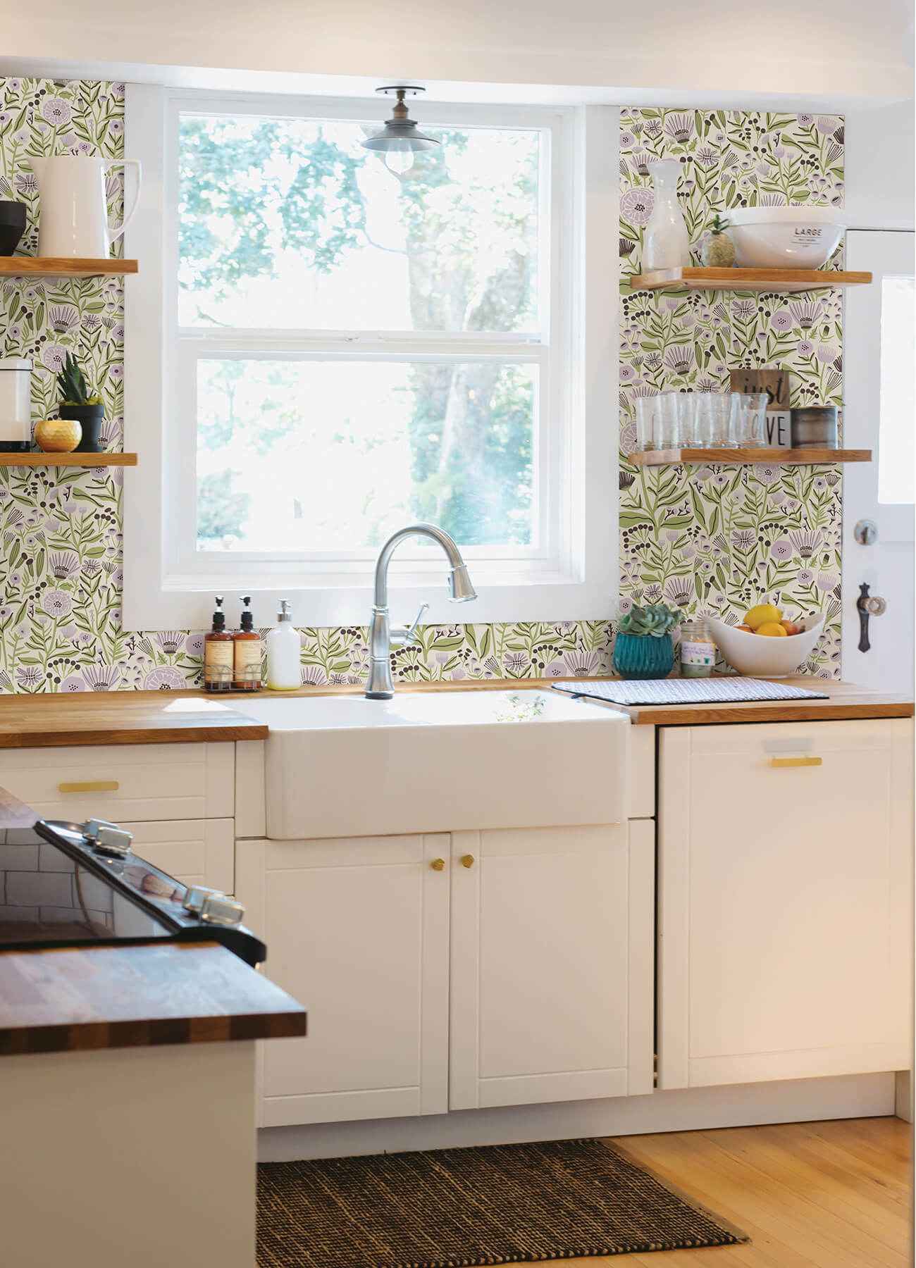 Lilac Marigold Forest Flower Peel and Stick Wallpaper - York Wallcoverings - LDS4588 - York Wallcoverings Wallpaper