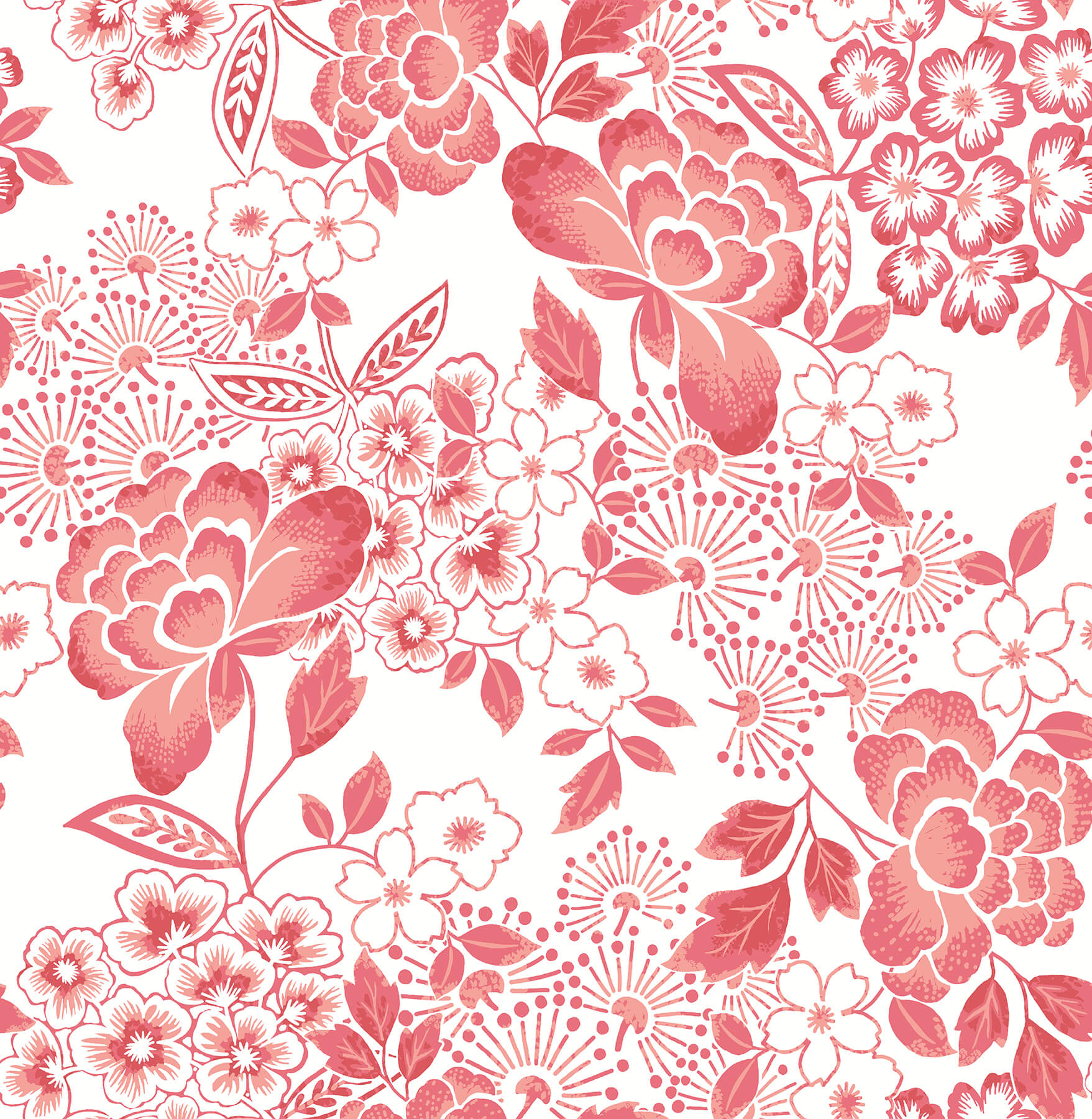 irina-coral-floral-blooms-wallpaper-york-wallcoverings-4081-26301 - York Wallpaper Wallpaper
