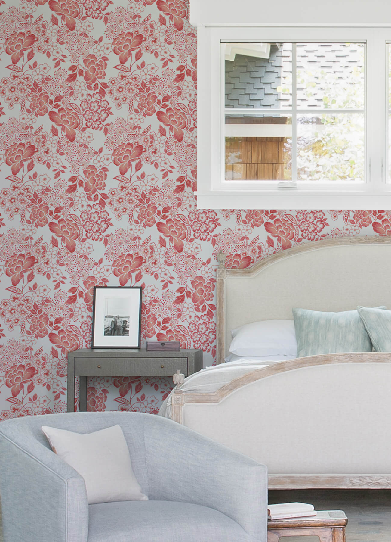 irina-coral-floral-blooms-wallpaper-york-wallcoverings-4081-26301 - York Wallpaper Wallpaper