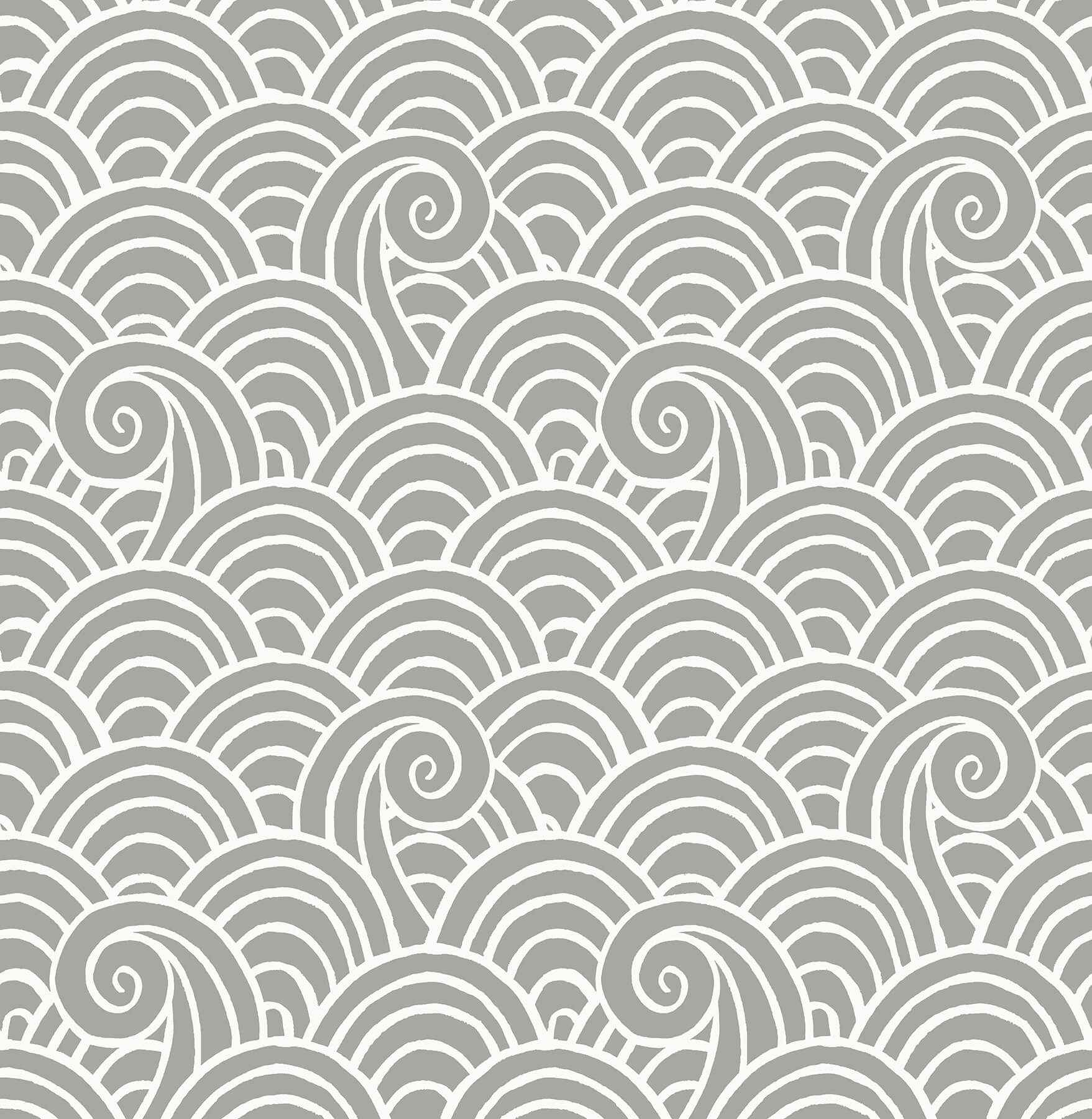 Alorah Grey Wave Wallpaper - York Wallcoverings - 4081-26308