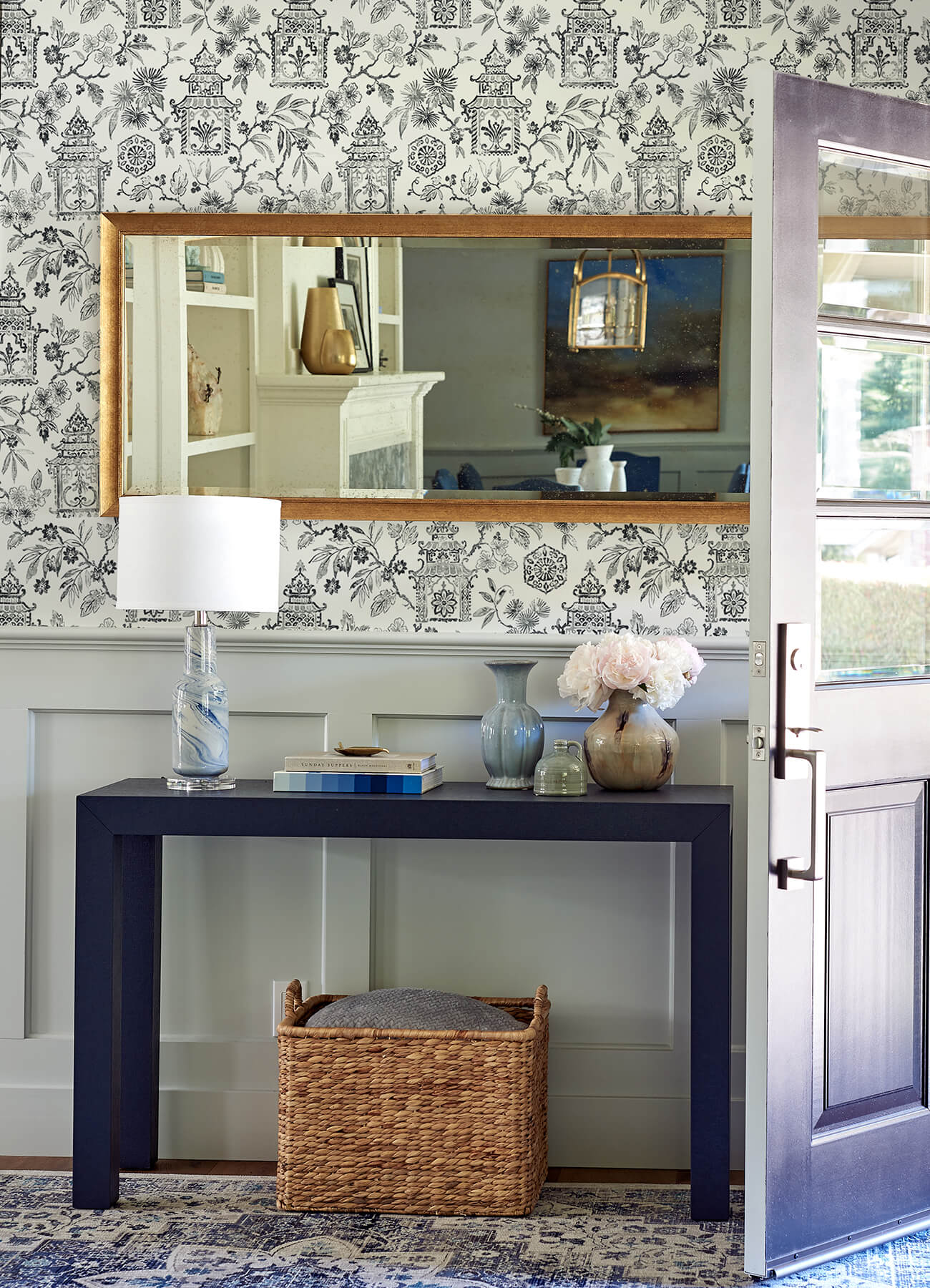 helaine-charcoal-pagoda-wallpaper-york-wallcoverings-4081-26311 - York Wallcoverings Wallpaper