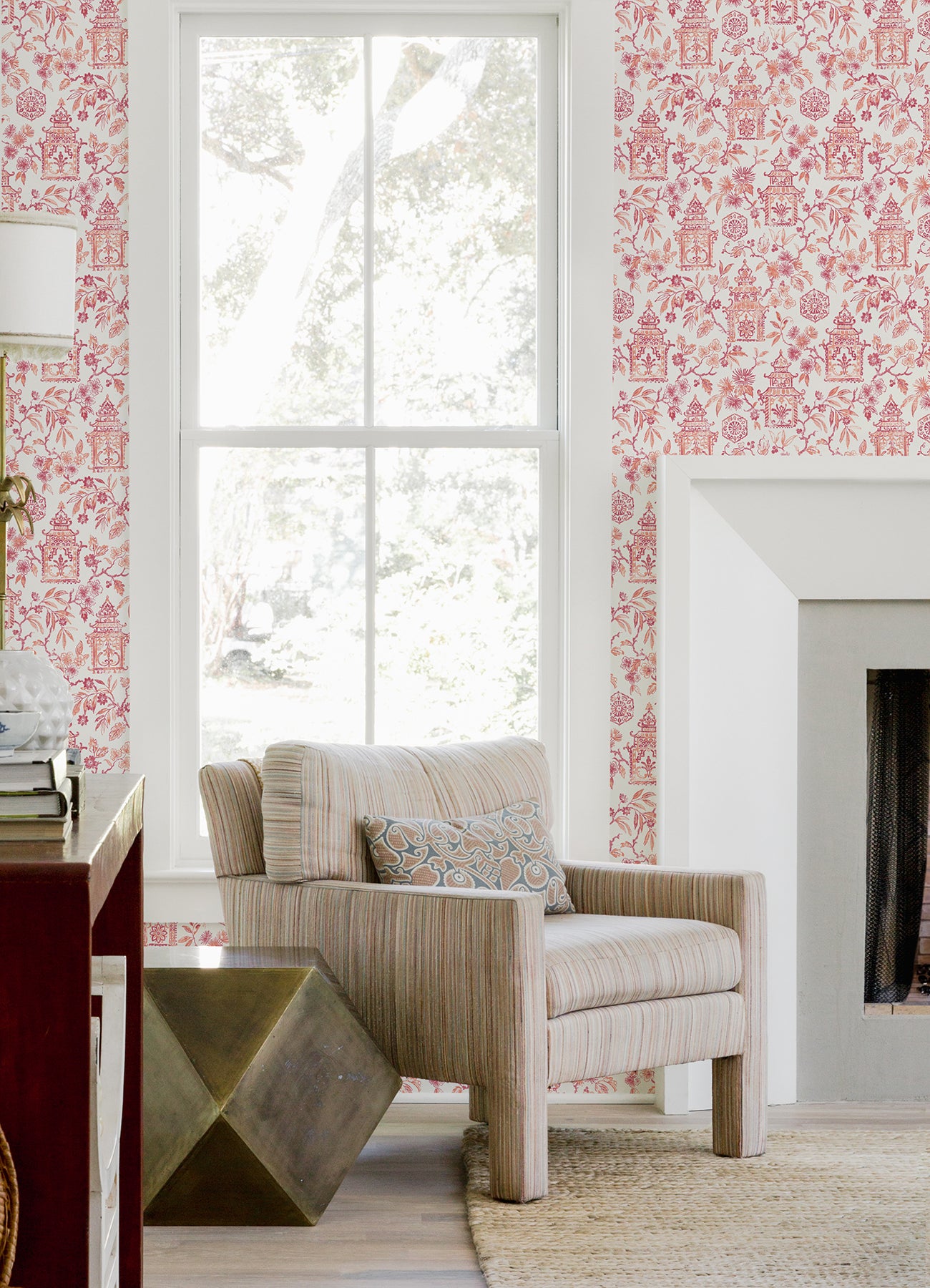 helaine-coral-pagoda-wallpaper-york-wallcoverings-4081-26313 - York Wallcoverings Wallpaper