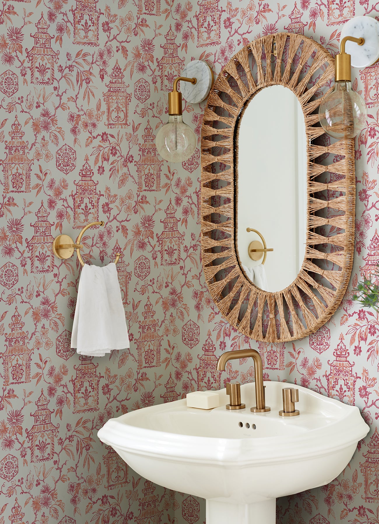 helaine-coral-pagoda-wallpaper-york-wallcoverings-4081-26313 - York Wallcoverings Wallpaper