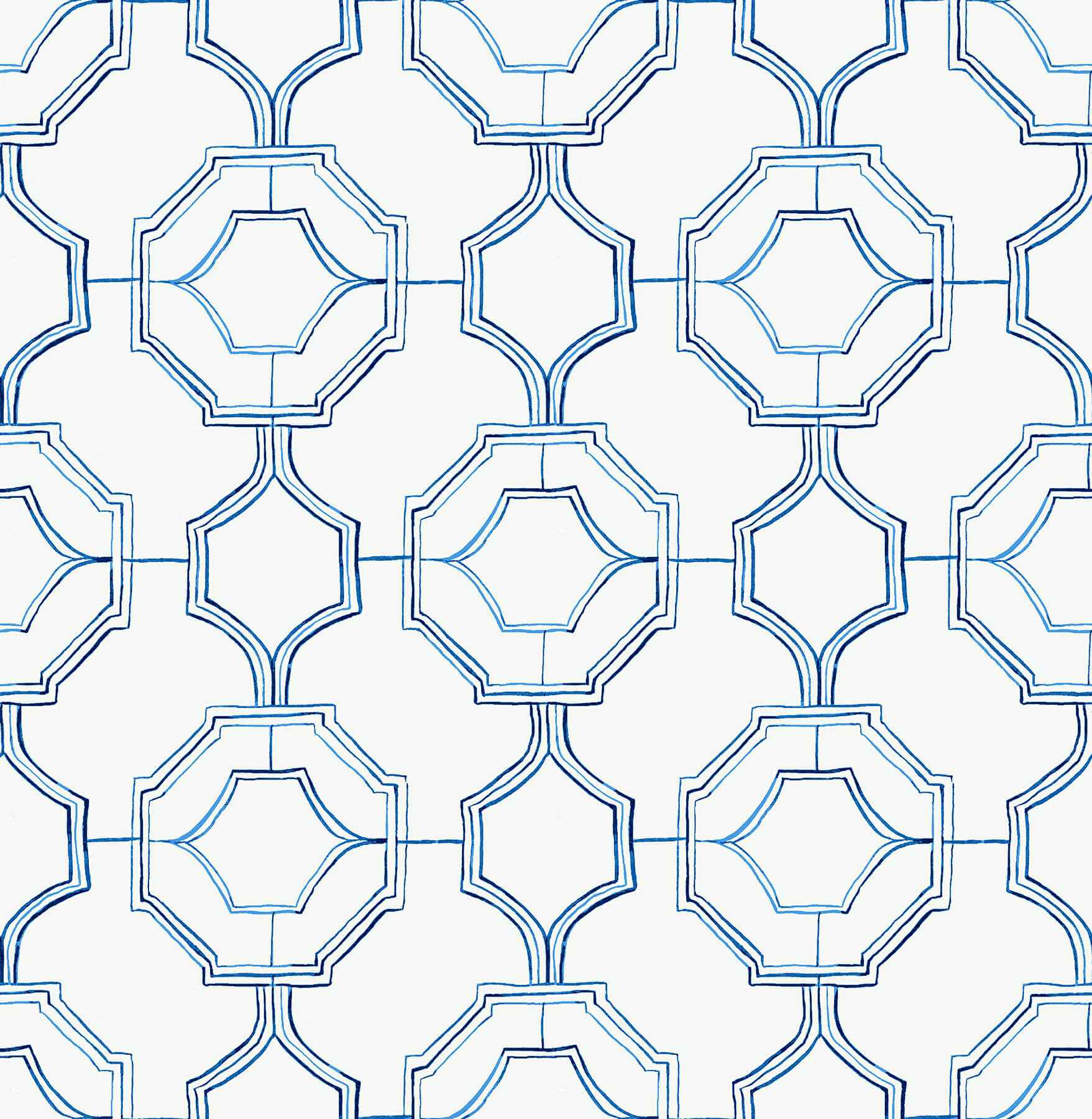 Gallina Blue Trellis Wallpaper - York Wallcoverings - 4081-26314