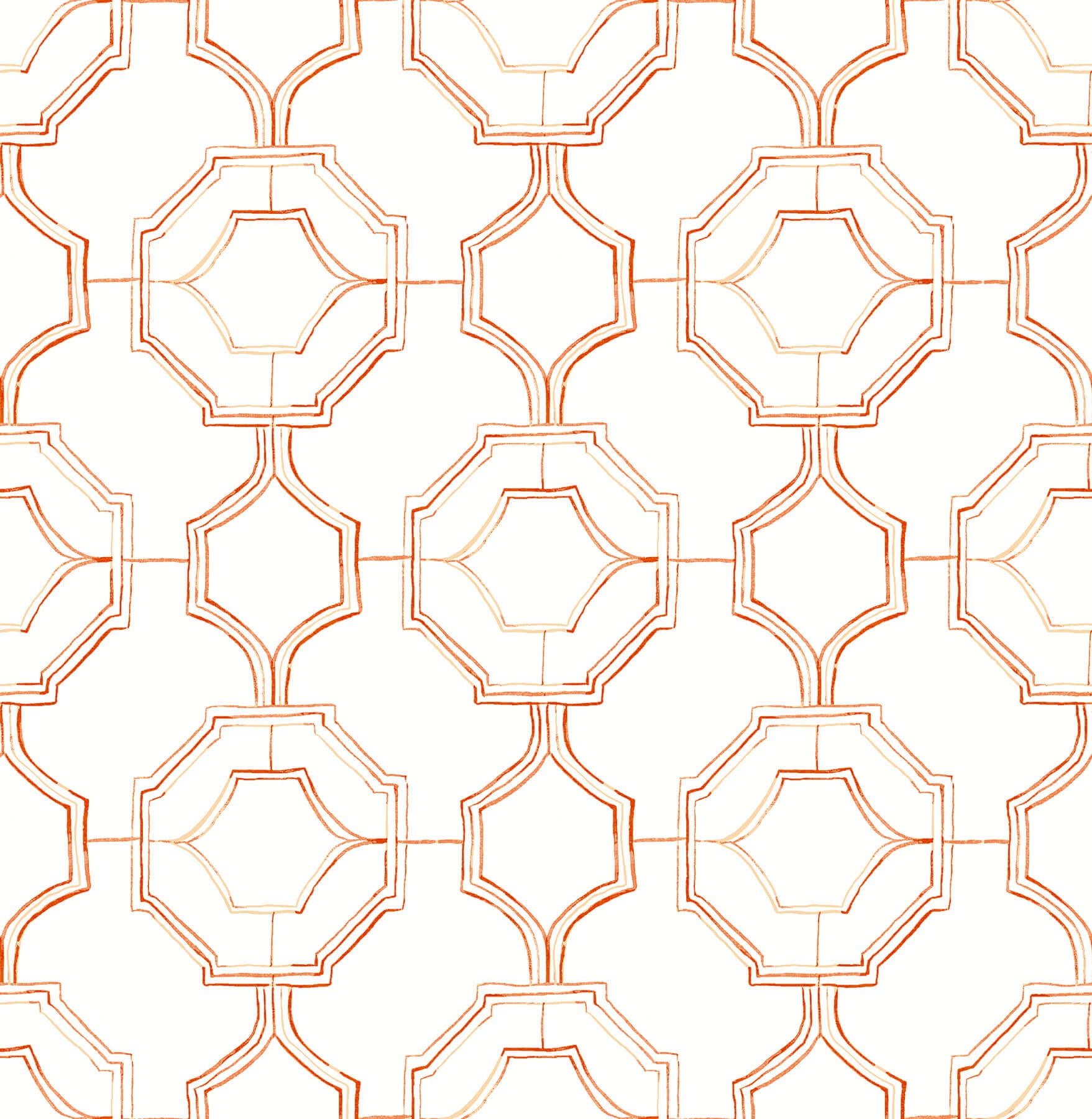 gallina-orange-trellis-wallpaper-york-wallcoverings-4081-26317 - York Wallcoverings Wallpaper