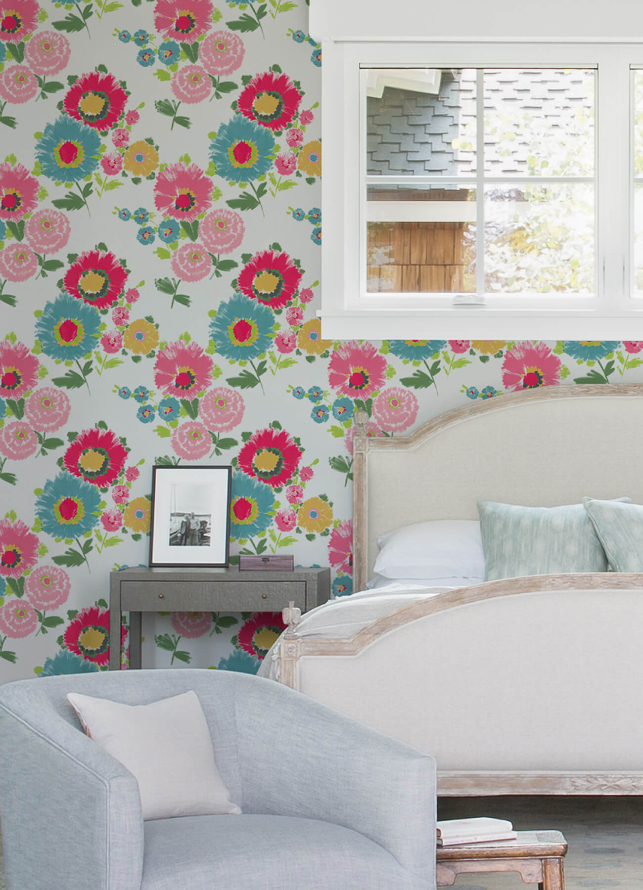 essie-pink-painterly-floral-wallpaper-york-wallcoverings-4081-26326 - York Wallcoverings Wallpaper