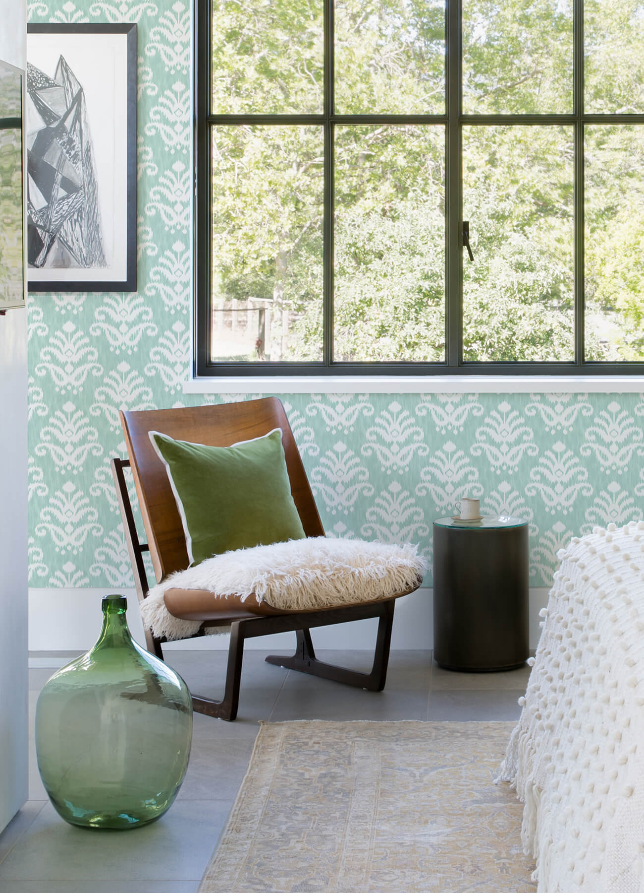 keaton-aqua-medallion-wallpaper-york-wallcoverings-4081-26327 - York Wallcoverings Papel pintado