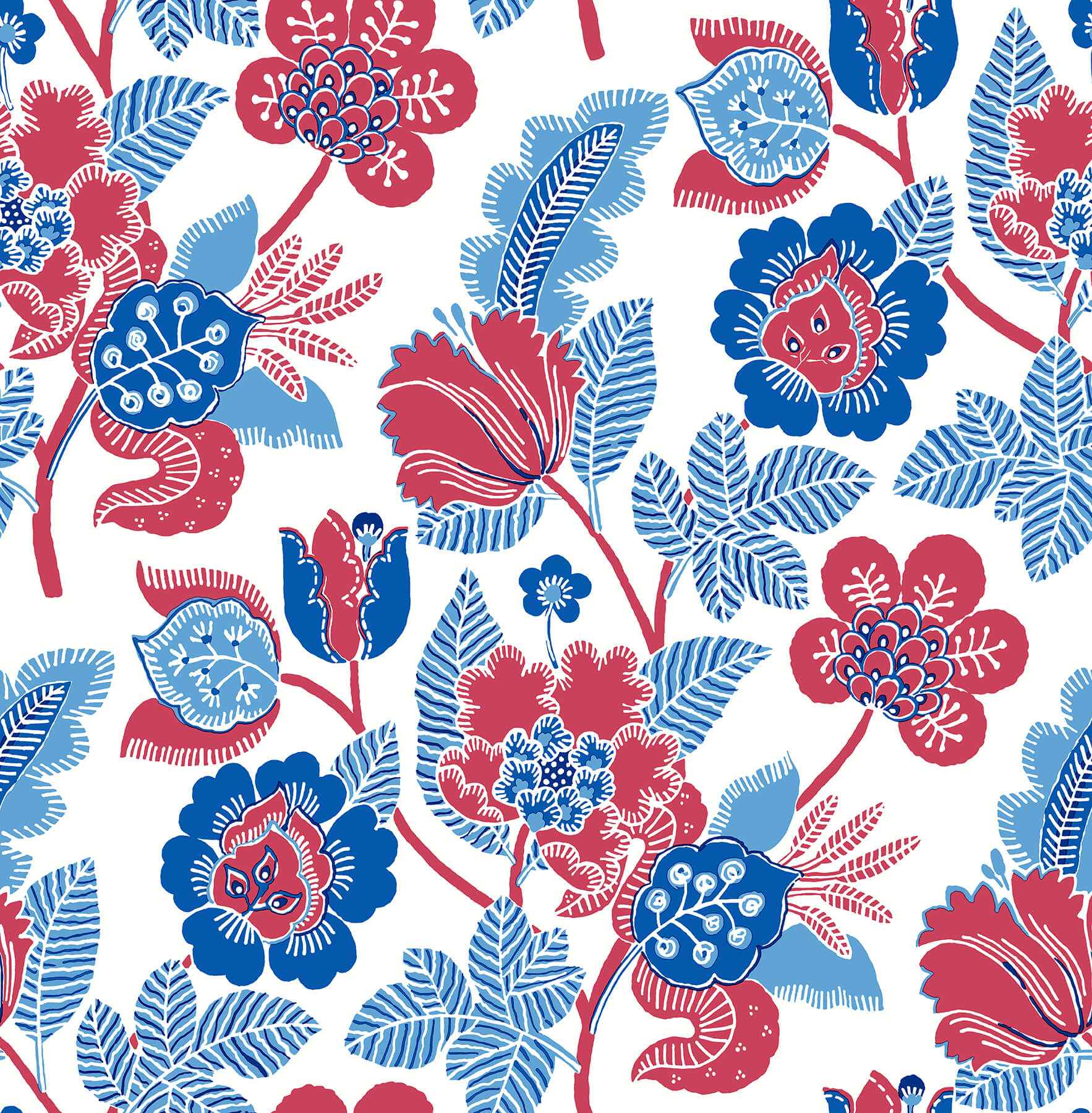 Jana Red Jacobean Wallpaper - York Wallcoverings - 4081-26338 - York Wallcoverings Wallpaper