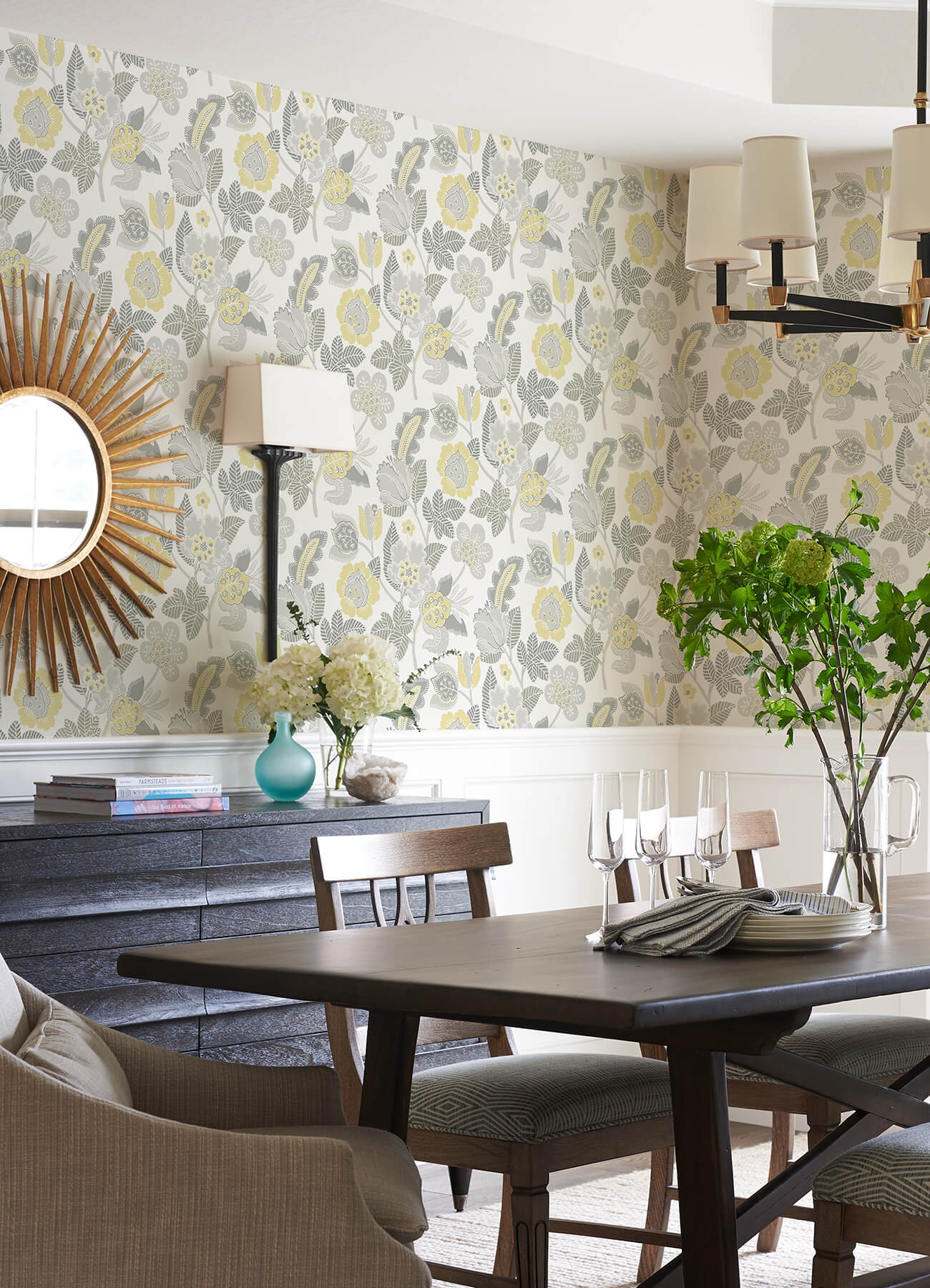jana-light-grey-jacobean-wallpaper-york-wallcoverings-4081-26341 - York Wallcoverings Wallpaper