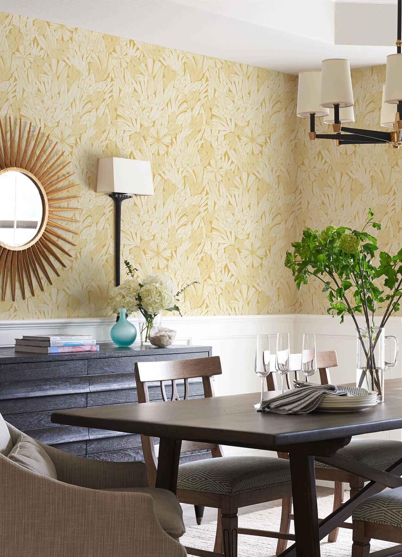 Bannon Yellow Leaves Wallpaper - York Wallcoverings - 4081-26343 - York Wallcoverings Wallpaper