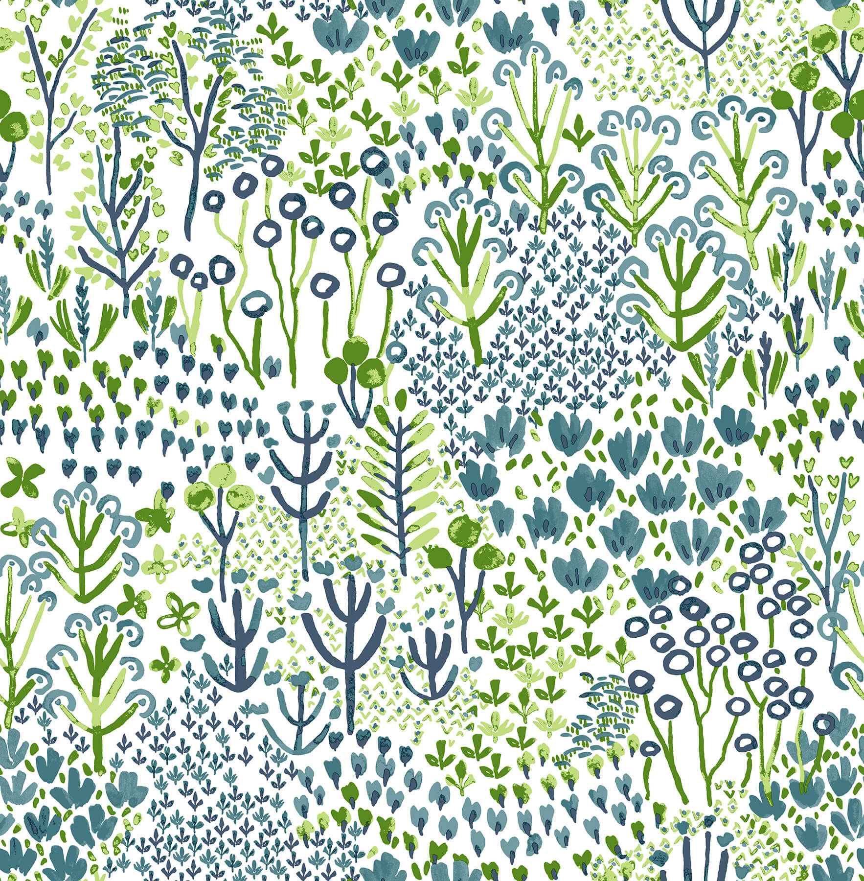 Chilton Teal Wildflowers Wallpaper - York Wallcoverings - 4081-26347
