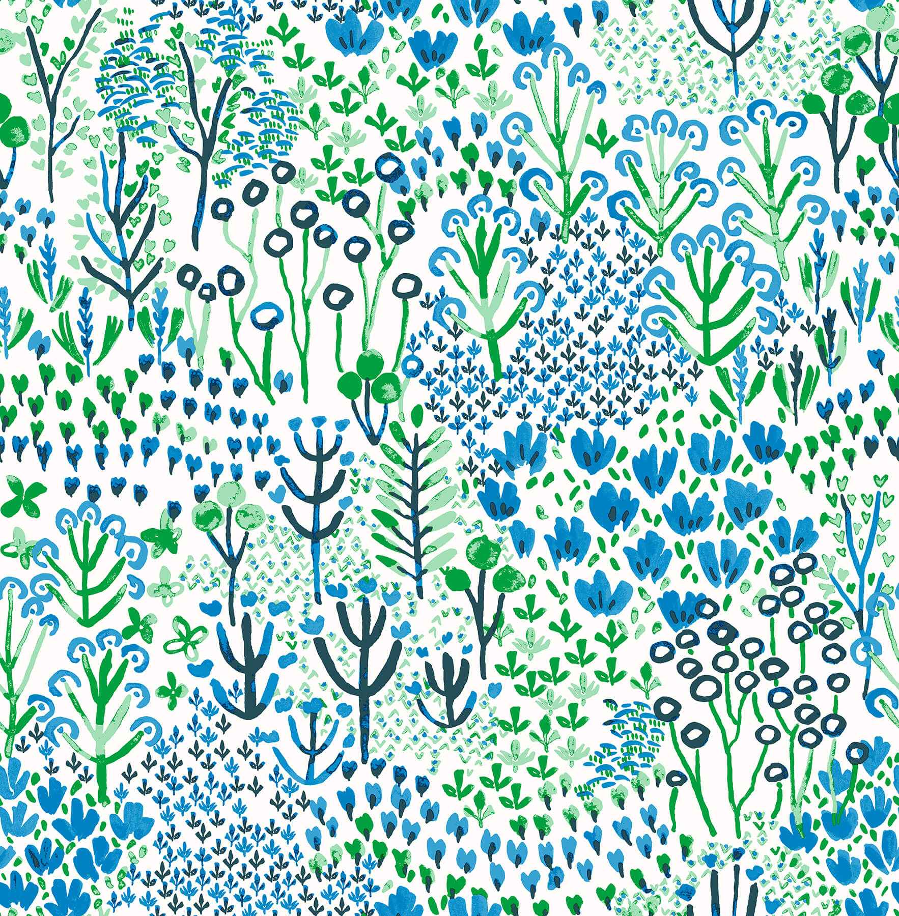 Chilton Blue Wildflowers Wallpaper - York Wallcoverings - 4081-26350