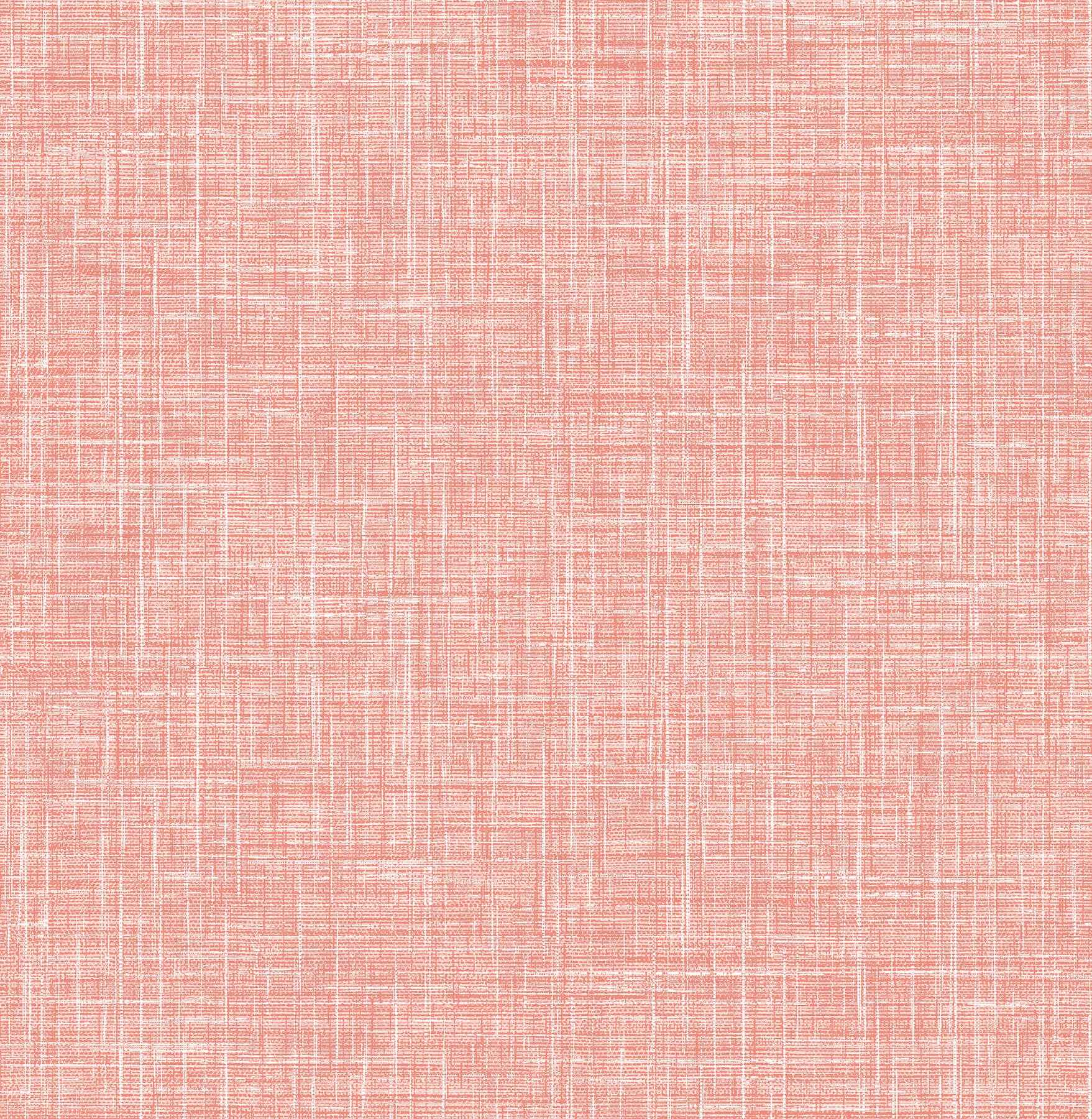 Emerson Coral Faux Linen Wallpaper - York Wallcoverings - 4081-26355
