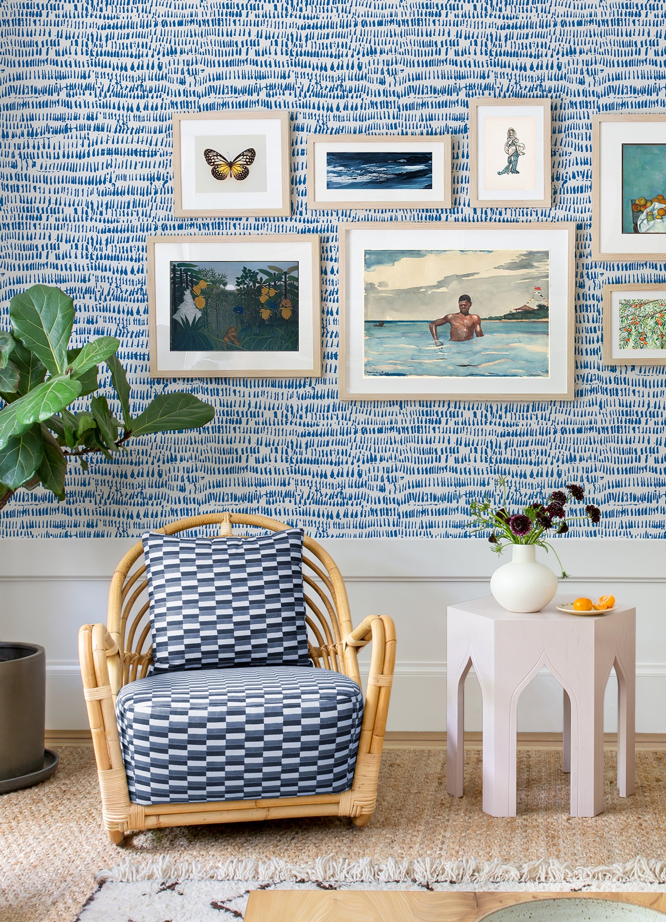 runes-sapphire-brushstrokes-wallpaper-york-wallcoverings-4081-26357 - York Wallcoverings Papel pintado