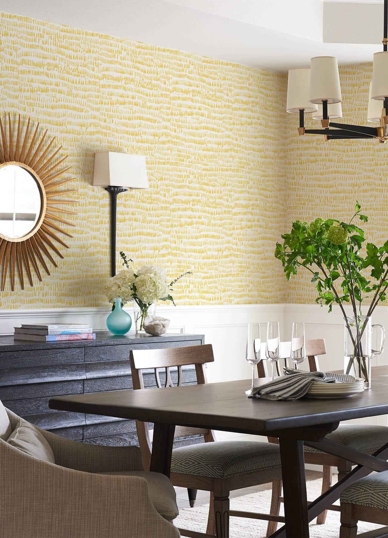 Runes Yellow Brushstrokes Wallpaper - York Wallcoverings - 4081-26360 - York Wallcoverings Wallpaper