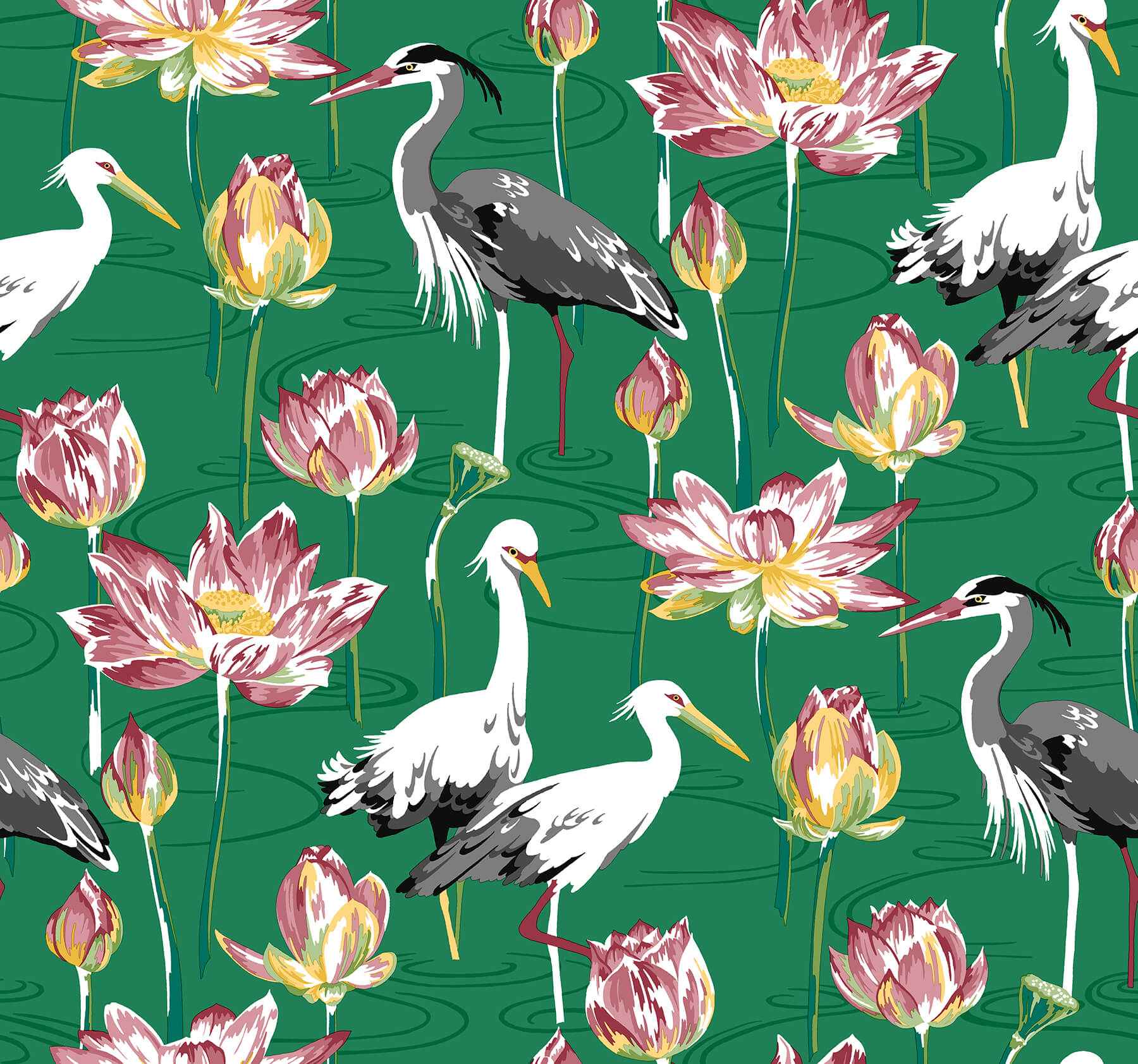 Barton Green Heron Wallpaper - York Wallcoverings - 4081-87551 - York Wallcoverings Wallpaper