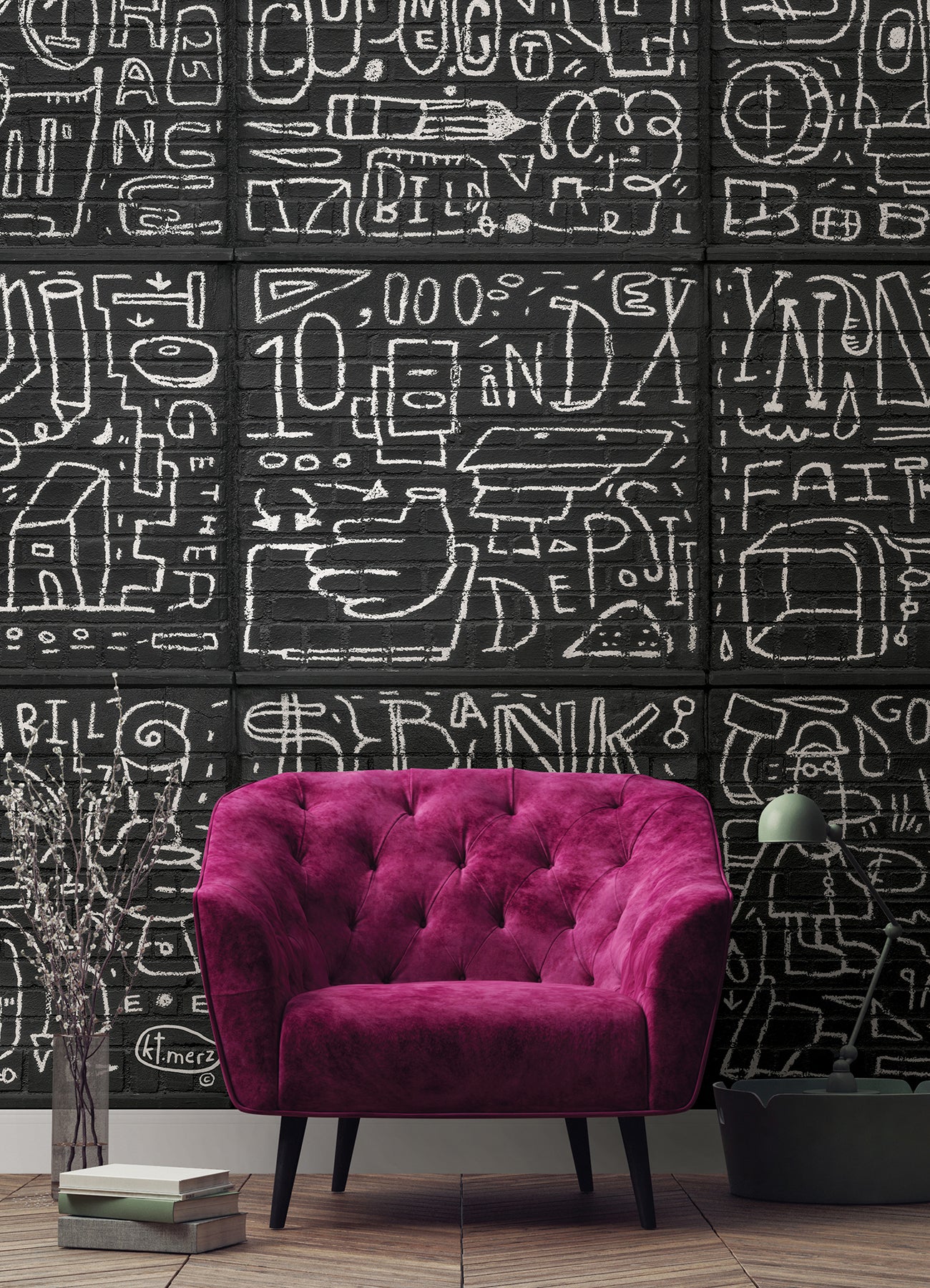 bkyln-bank-multi-panels-black-wall-mural-york-wallcoverings-astm4133 - York Wallcoverings Wallpaper