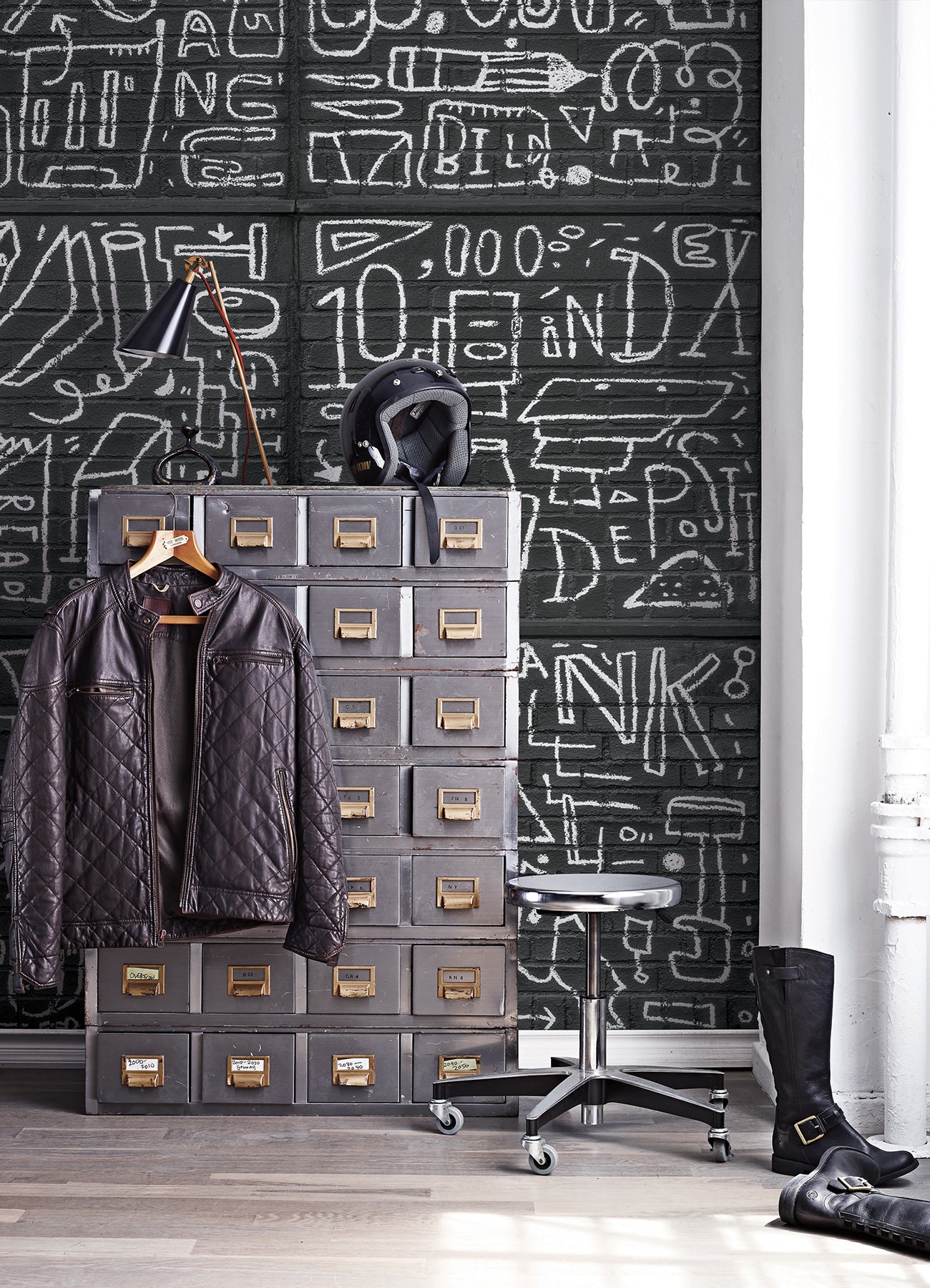 bkyln-bank-multi-panels-black-wall-mural-york-wallcoverings-astm4133 - York Wallcoverings Wallpaper