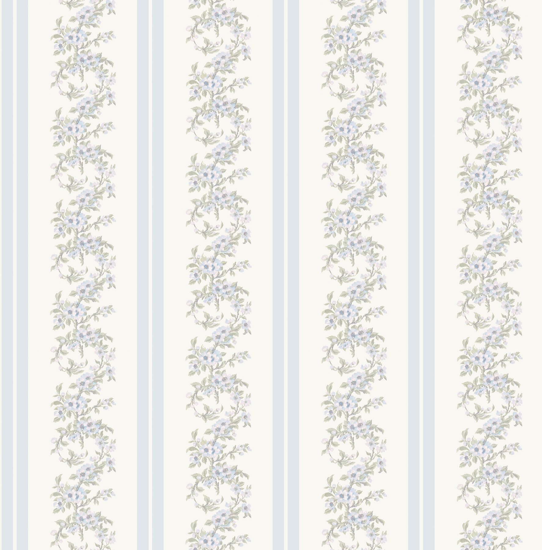 marigold-wreath-baby-blue-rush-floral-stripe-wallpaper-york-wallcoverings-ast4650 - York Wallcoverings Papel pintado