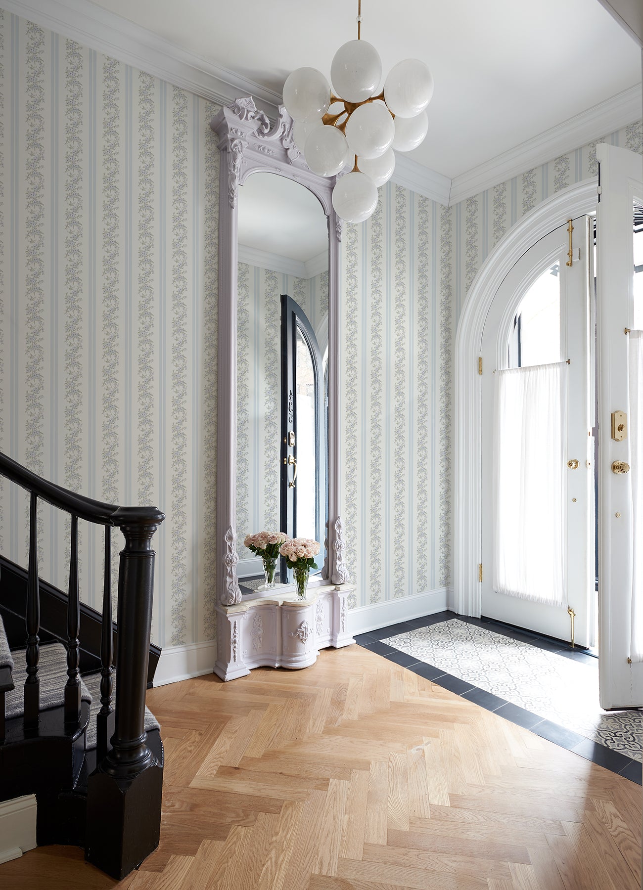 marigold-wreath-baby-blue-rush-floral-stripe-wallpaper-york-wallcoverings-ast4650