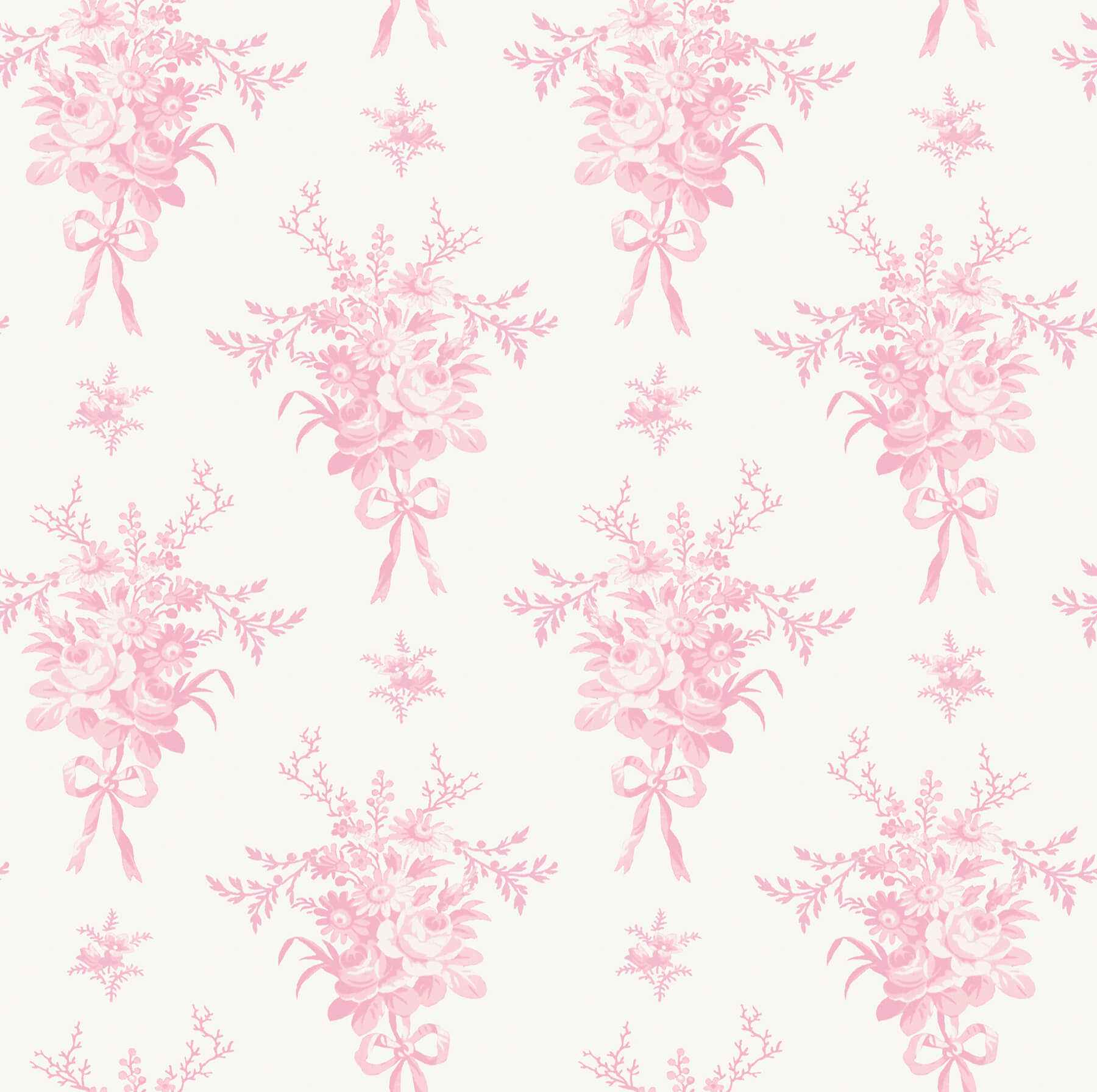 Rosie Arrangements Kiss Pink Bouquet Toss Wallpaper - York Wallcoverings - AST4652 - York Wallcoverings Wallpaper
