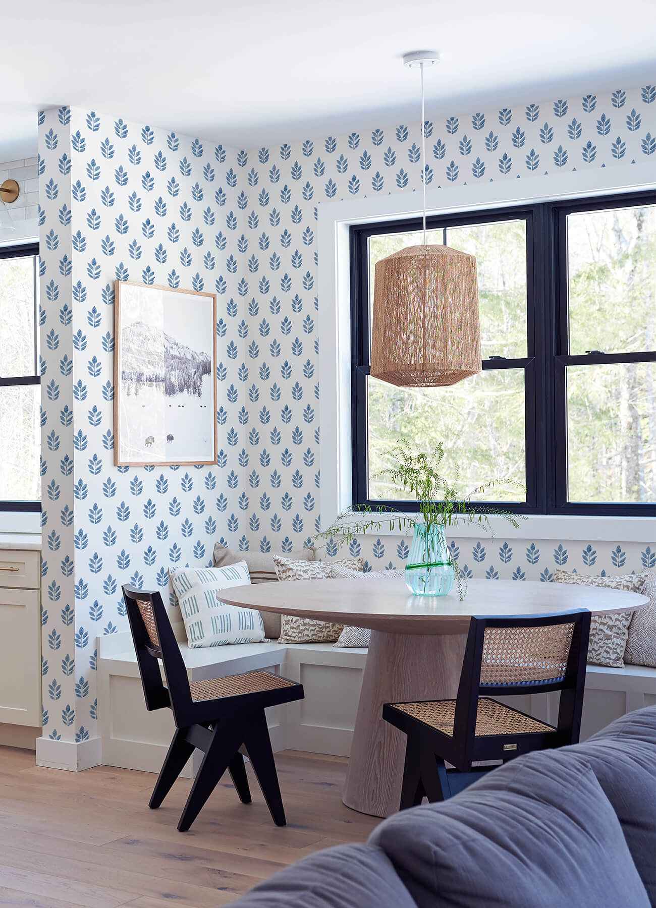 Ervic Neutral Leaf Block Print Wallpaper - York Wallcoverings - 3122-11302 - York Wallcoverings Wallpaper