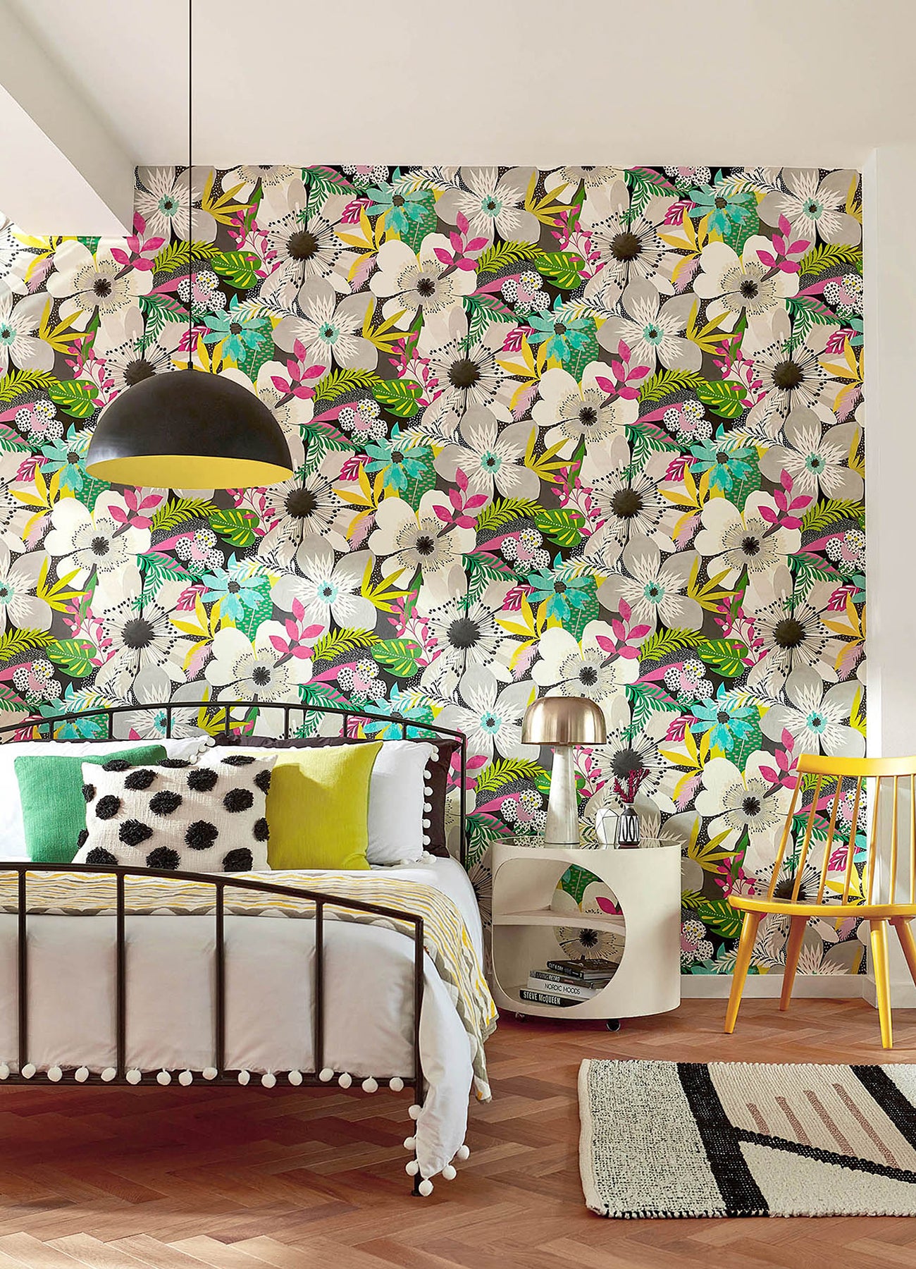 janis-charcoal-floral-riot-wallpaper-york-wallcoverings-cep50101w - York Wallcoverings Wallpaper