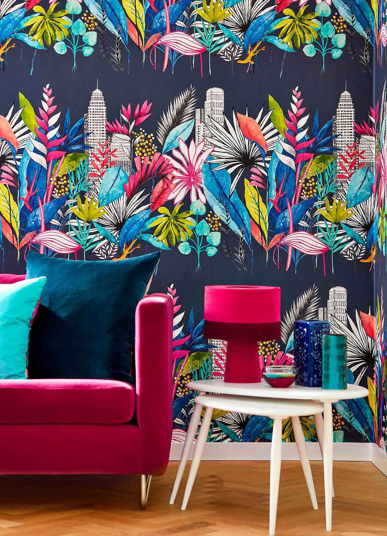Sierra Indigo Urban Tropic Wallpaper - York Wallcoverings - CEP50110W - York Wallcoverings Wallpaper