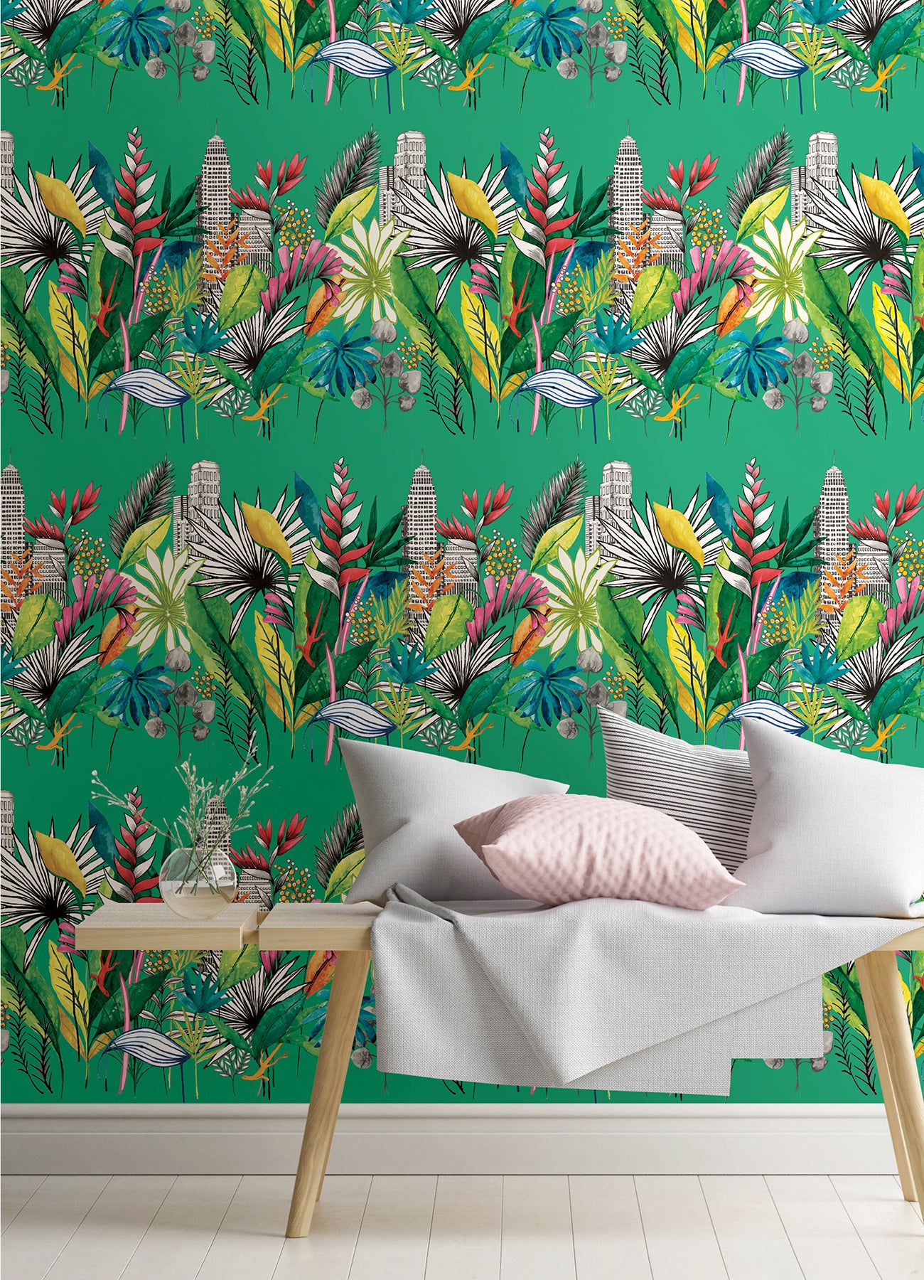 sierra-green-urban-tropic-wallpaper-york-wallcoverings-cep50111w - York Wallcoverings Papel pintado