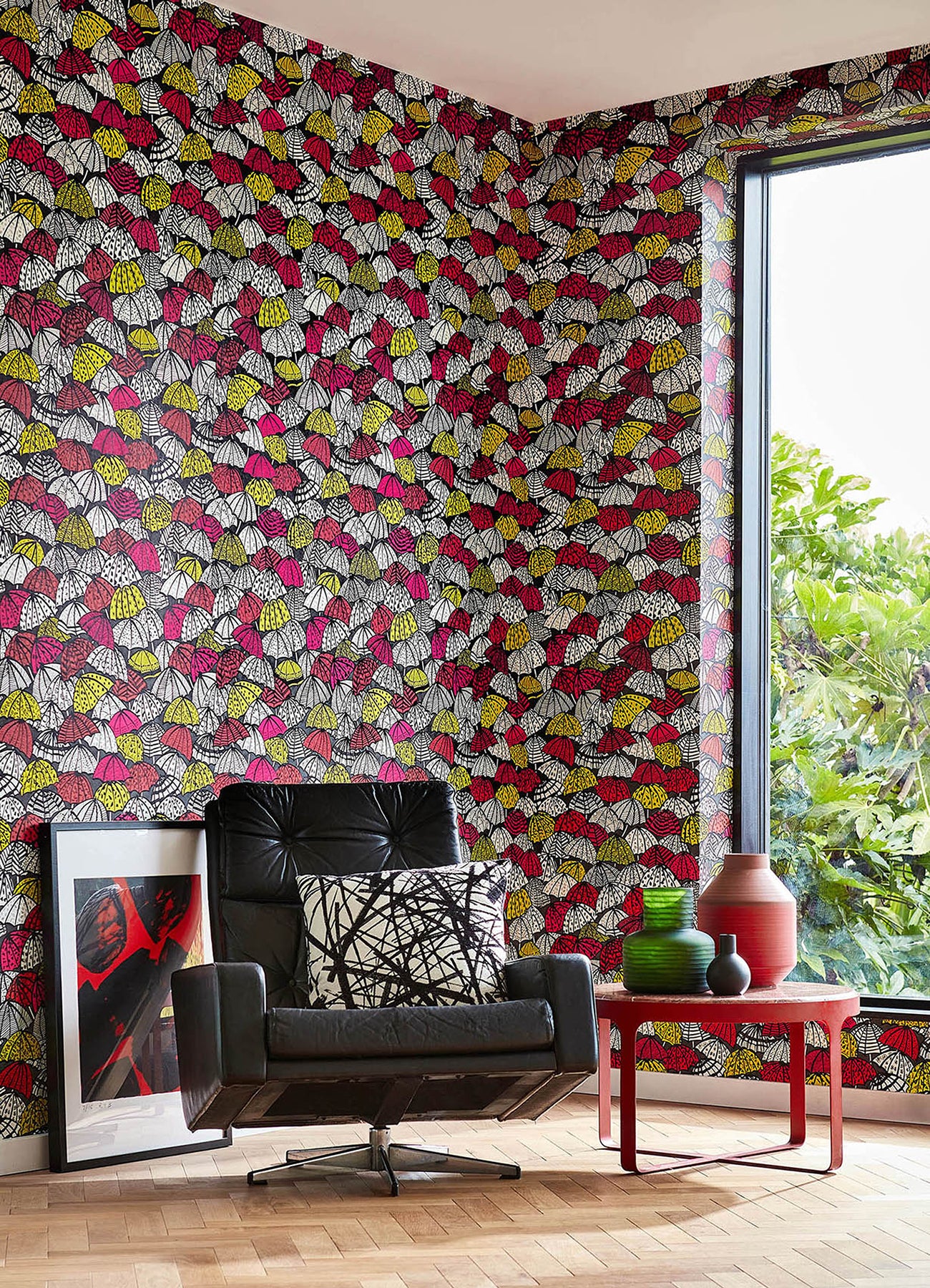 dara-red-jolly-brollies-wallpaper-york-wallcoverings-cep50116w - York Wallcoverings Wallpaper