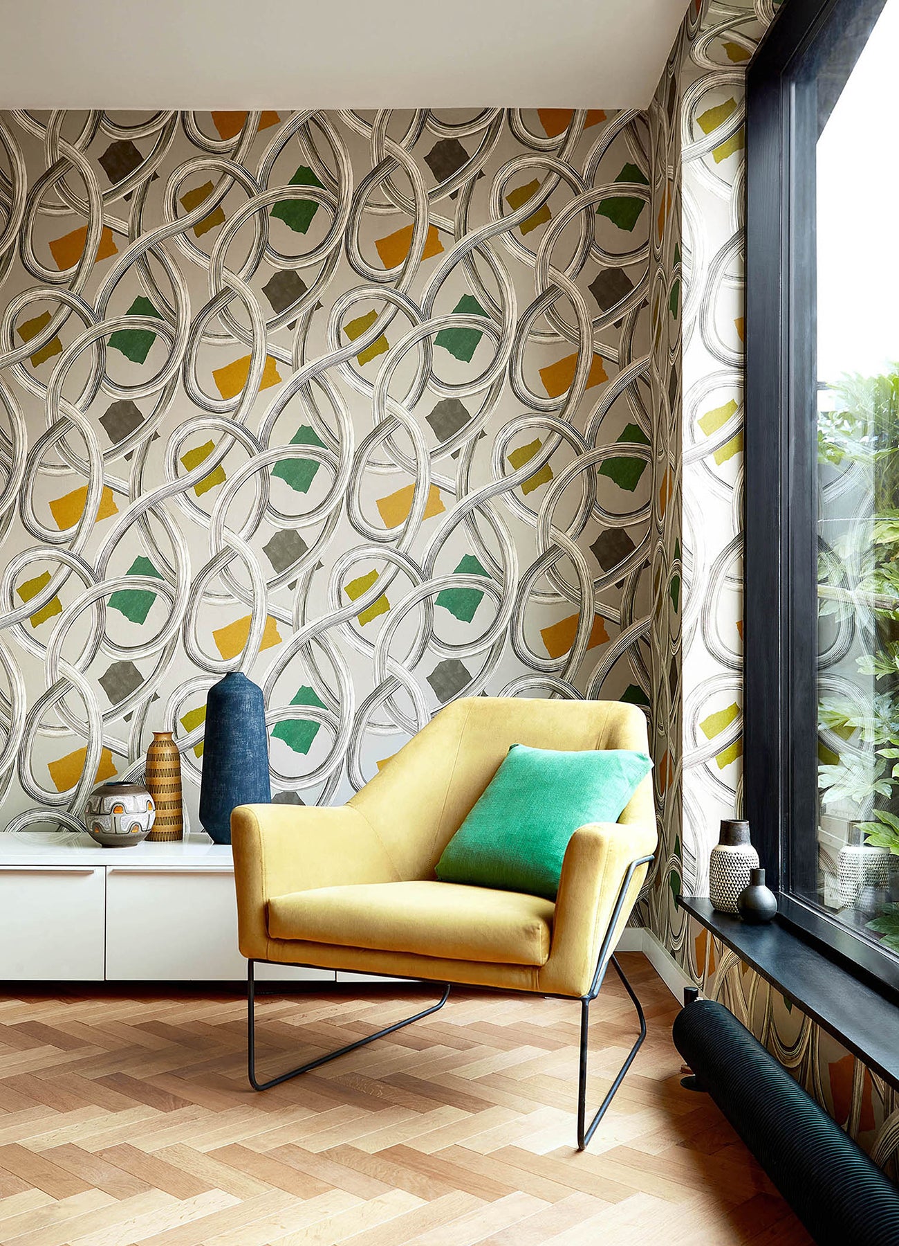 calix-grey-twisted-geo-wallpaper-york-wallcoverings-cep50128w - York Wallcoverings Papel pintado
