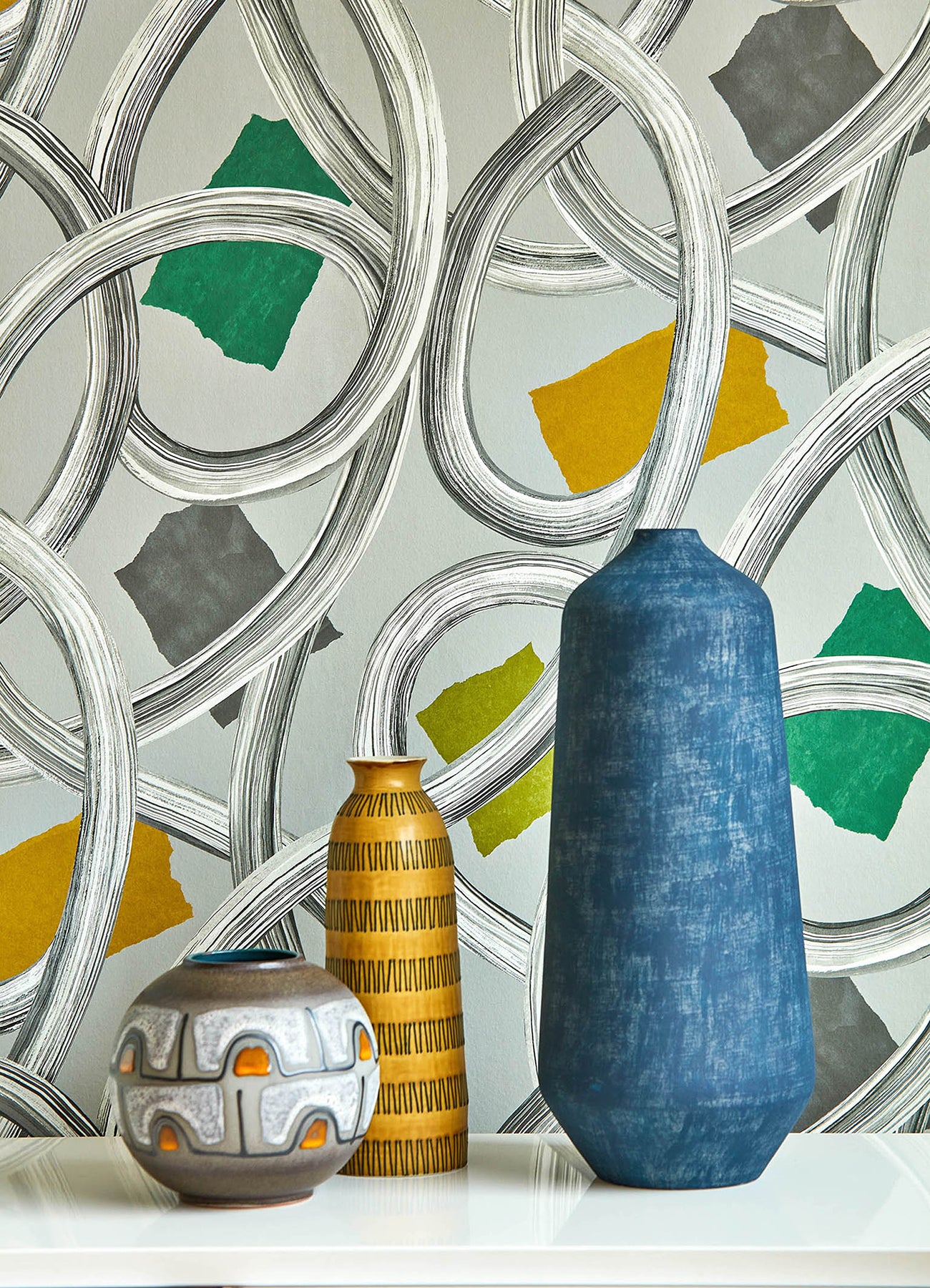 calix-grey-twisted-geo-wallpaper-york-wallcoverings-cep50128w - York Wallcoverings Wallpaper