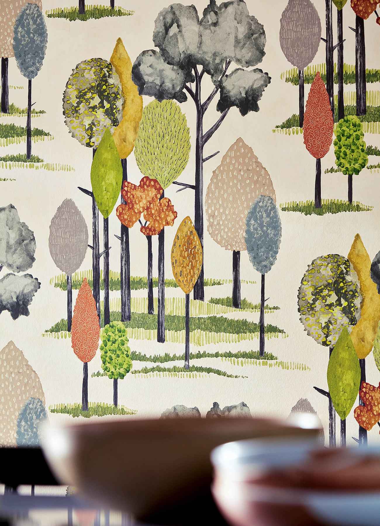 Cypress Olive Tall Trees Wallpaper - York Wallcoverings - CEP50135W - York Wallcoverings Wallpaper