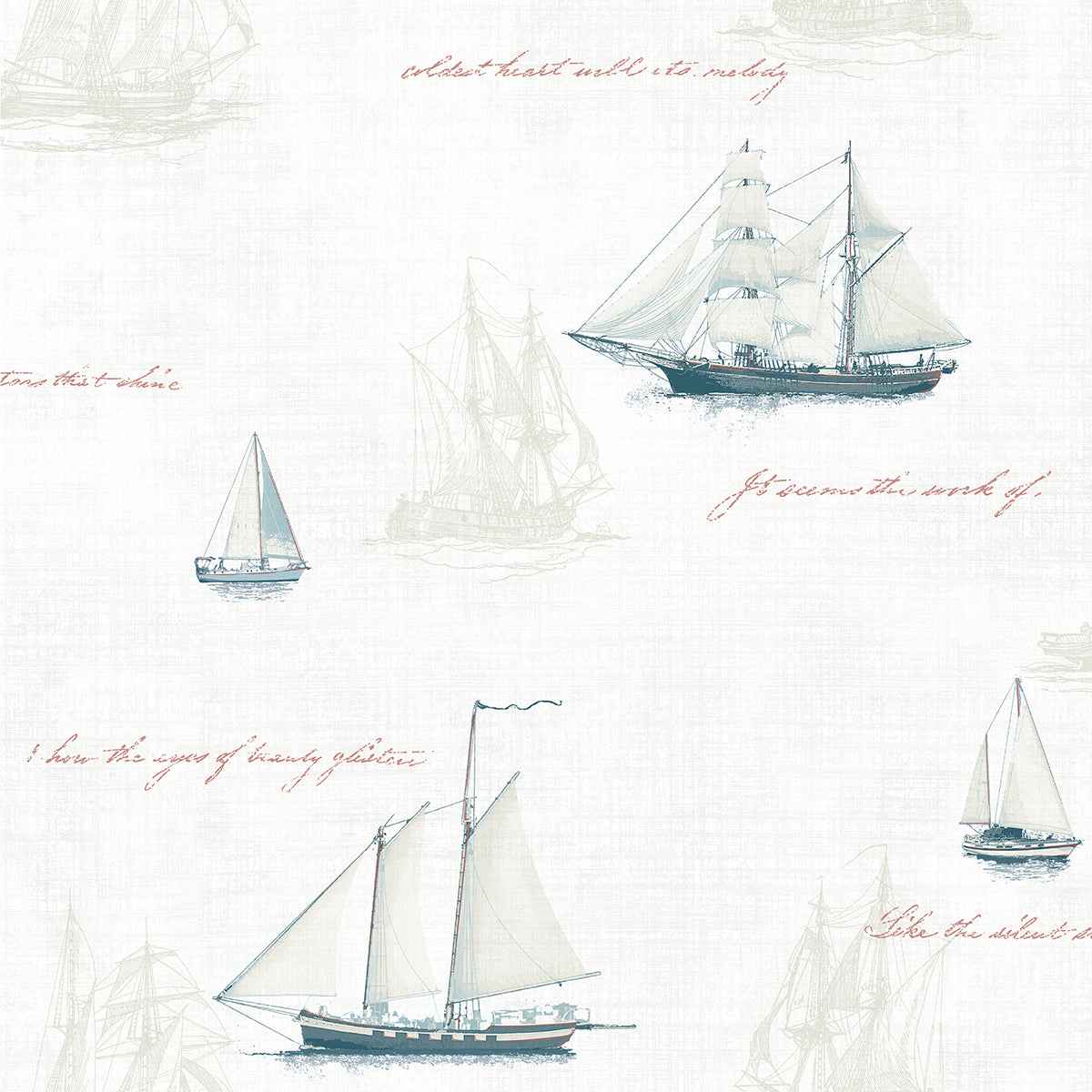 andrew-white-sailboat-wallpaper-york-wallcoverings-4041-01703 - York Wallcoverings Wallpaper