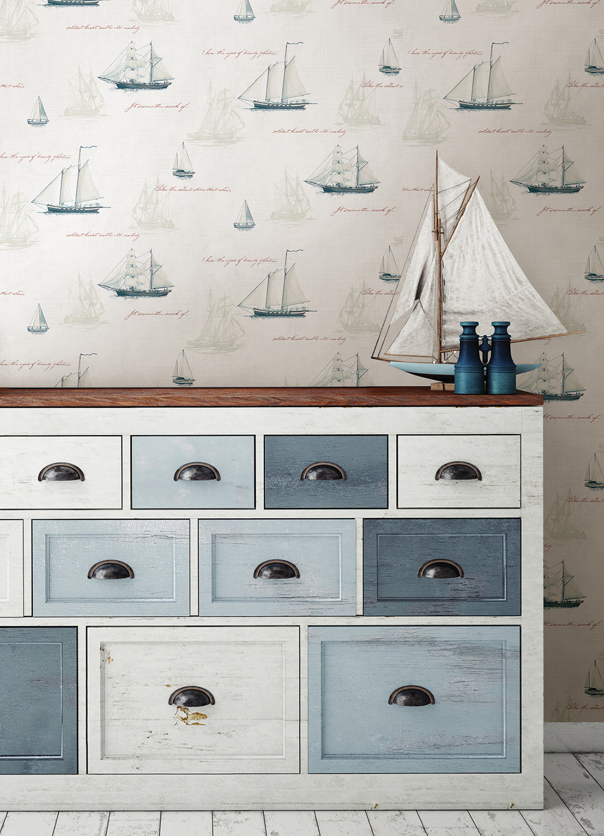 andrew-white-sailboat-wallpaper-york-wallcoverings-4041-01703 - York Wallpaper Wallpaper